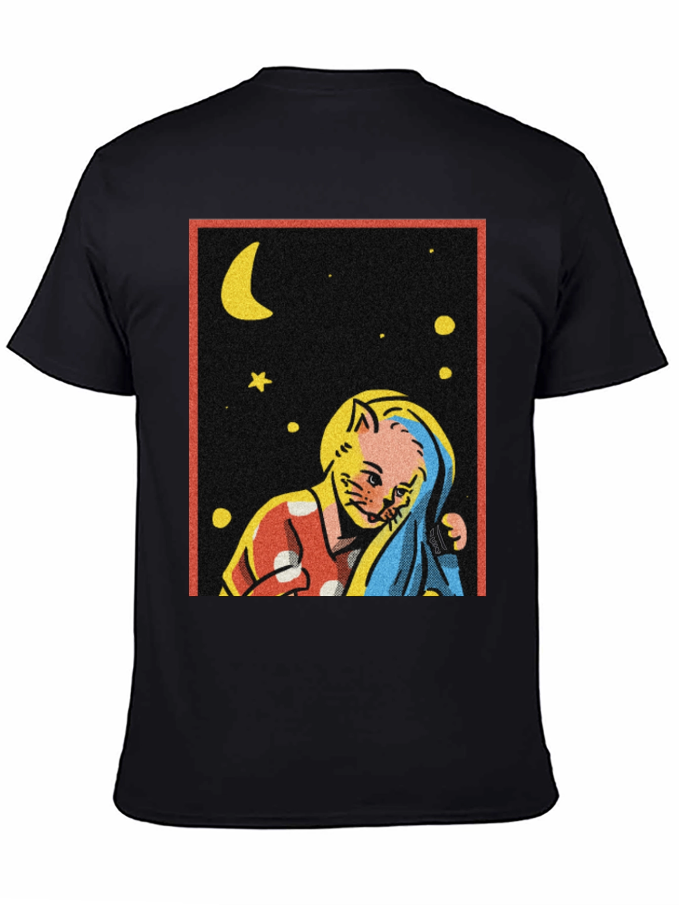 Retro Cat Moon Star T-Shirt