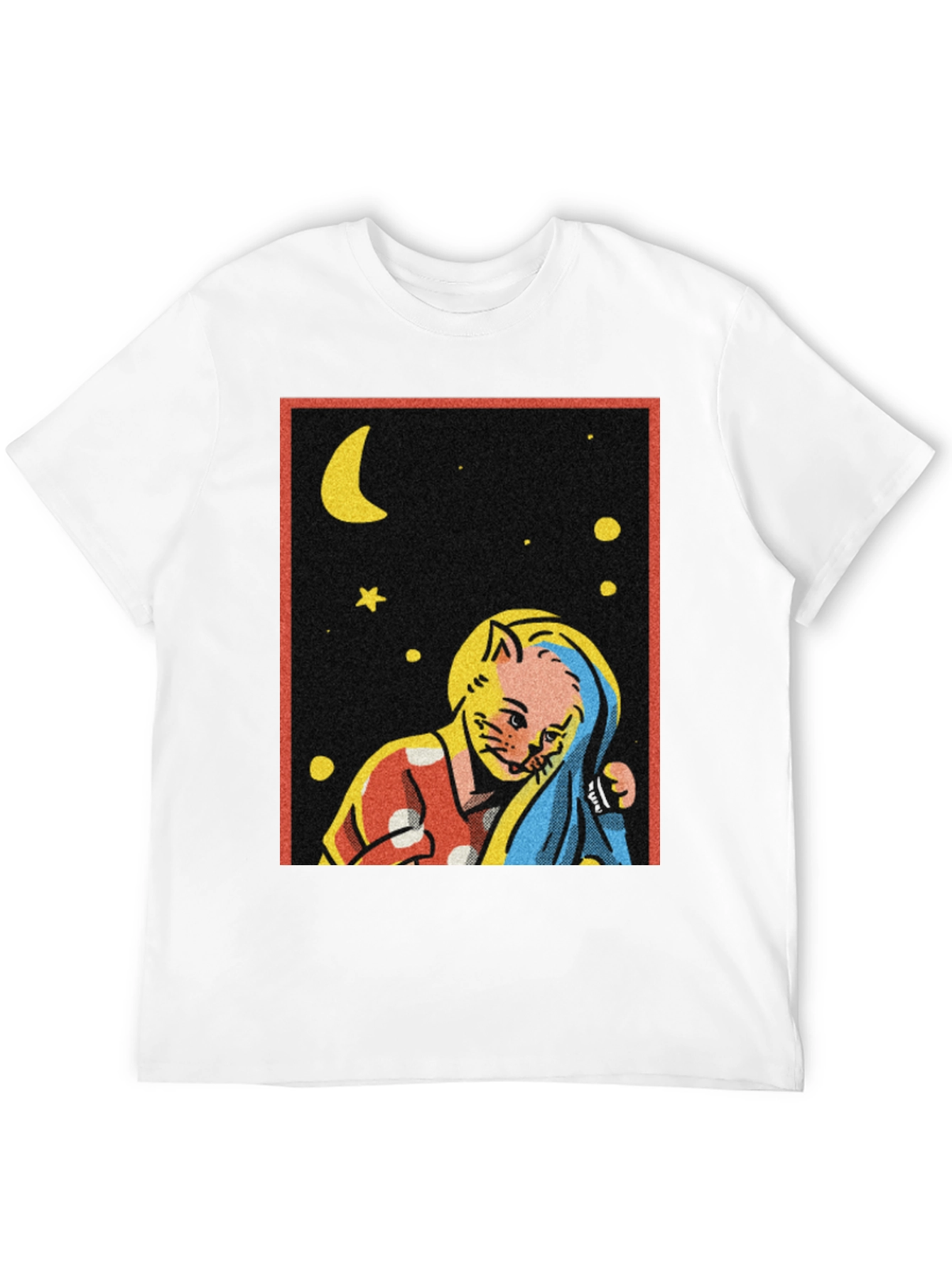 Retro Cat Moon Star T-Shirt