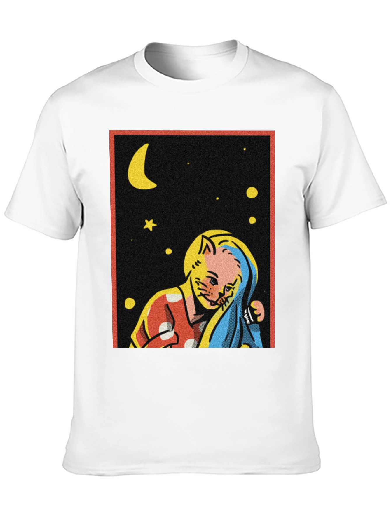 Retro Cat Moon Star T-Shirt