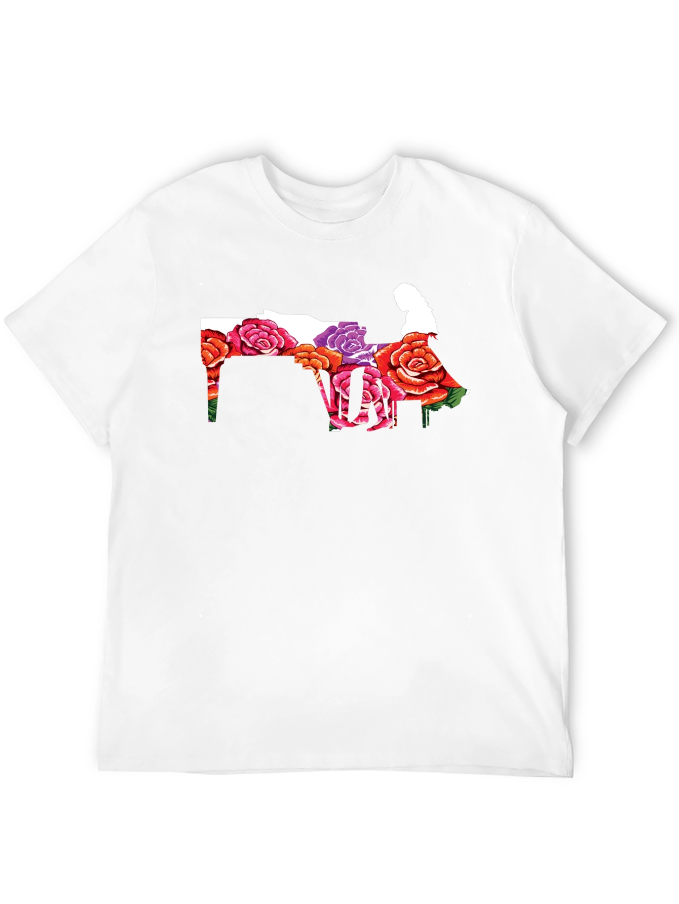 Floral Piano Player Graphic T-Shirt