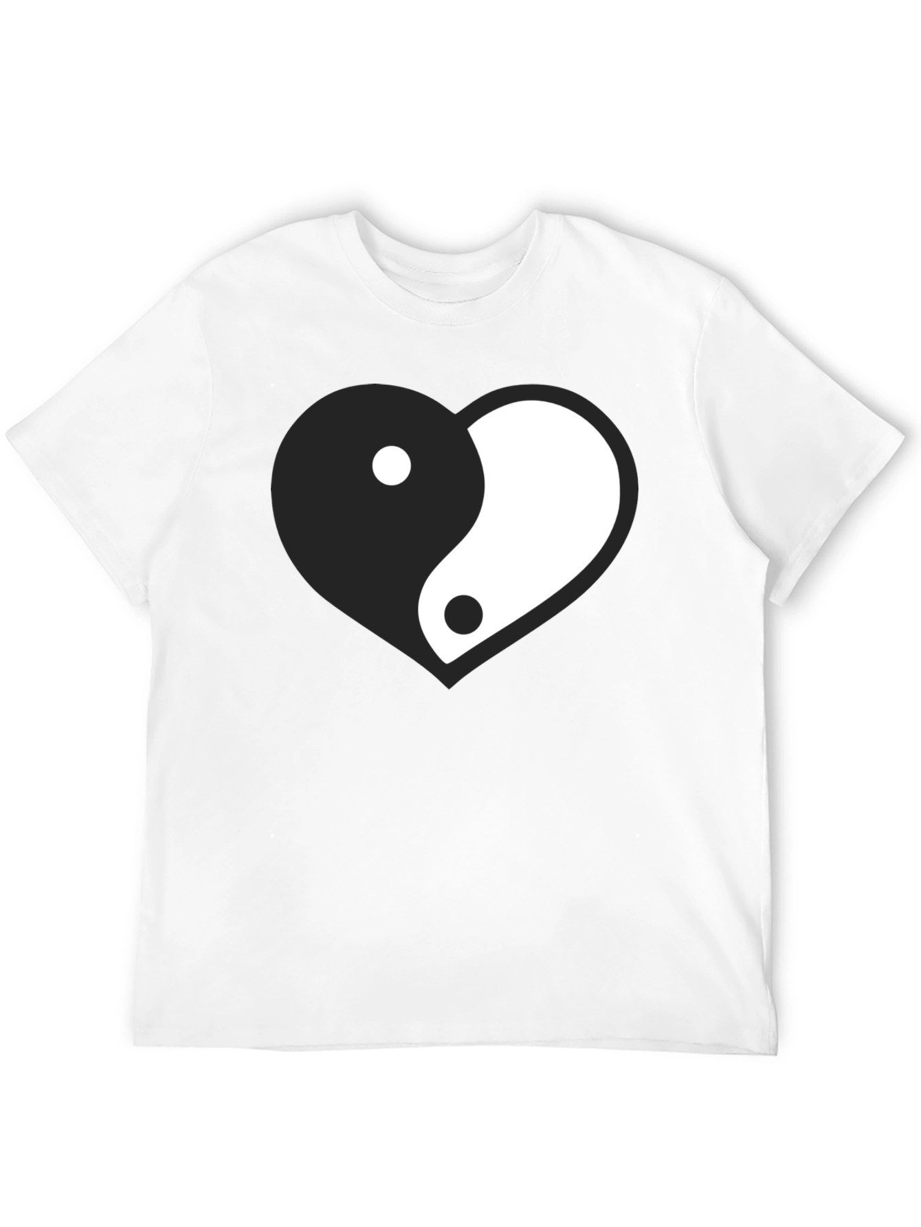 Yin Yang Heart Graphic Black Tee