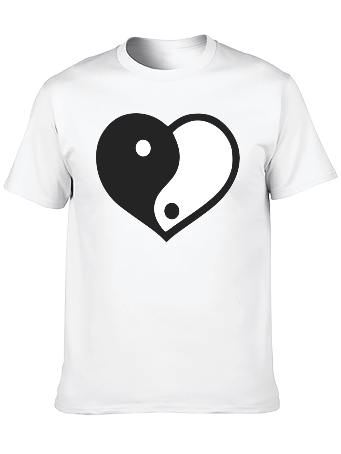 Yin Yang Heart Graphic Black Tee