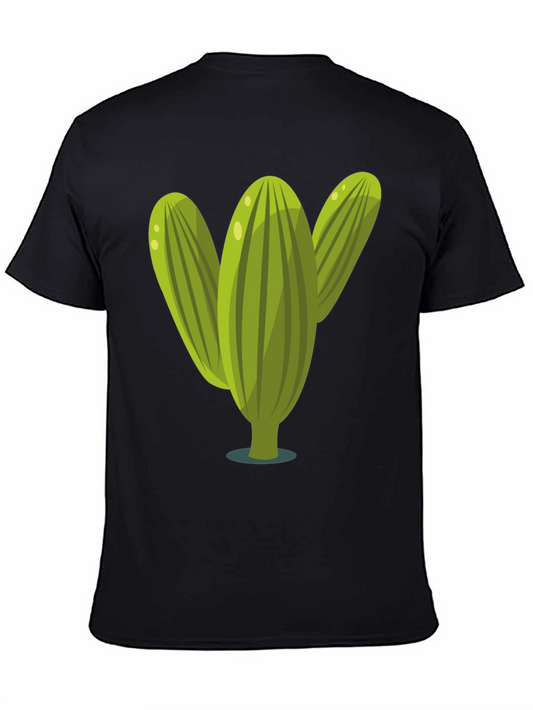 Cactus Graphic Tee - Black Cotton T-Shirt
