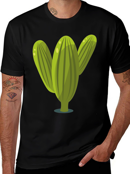 Cactus Graphic Tee - Black Cotton T-Shirt