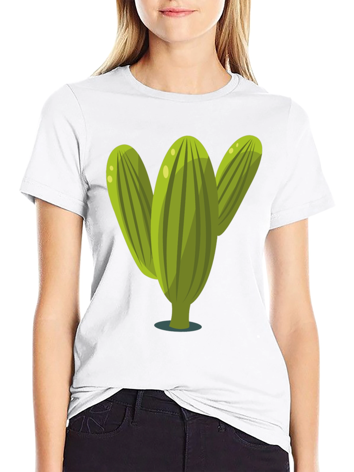Cactus Graphic Tee - Black Cotton T-Shirt