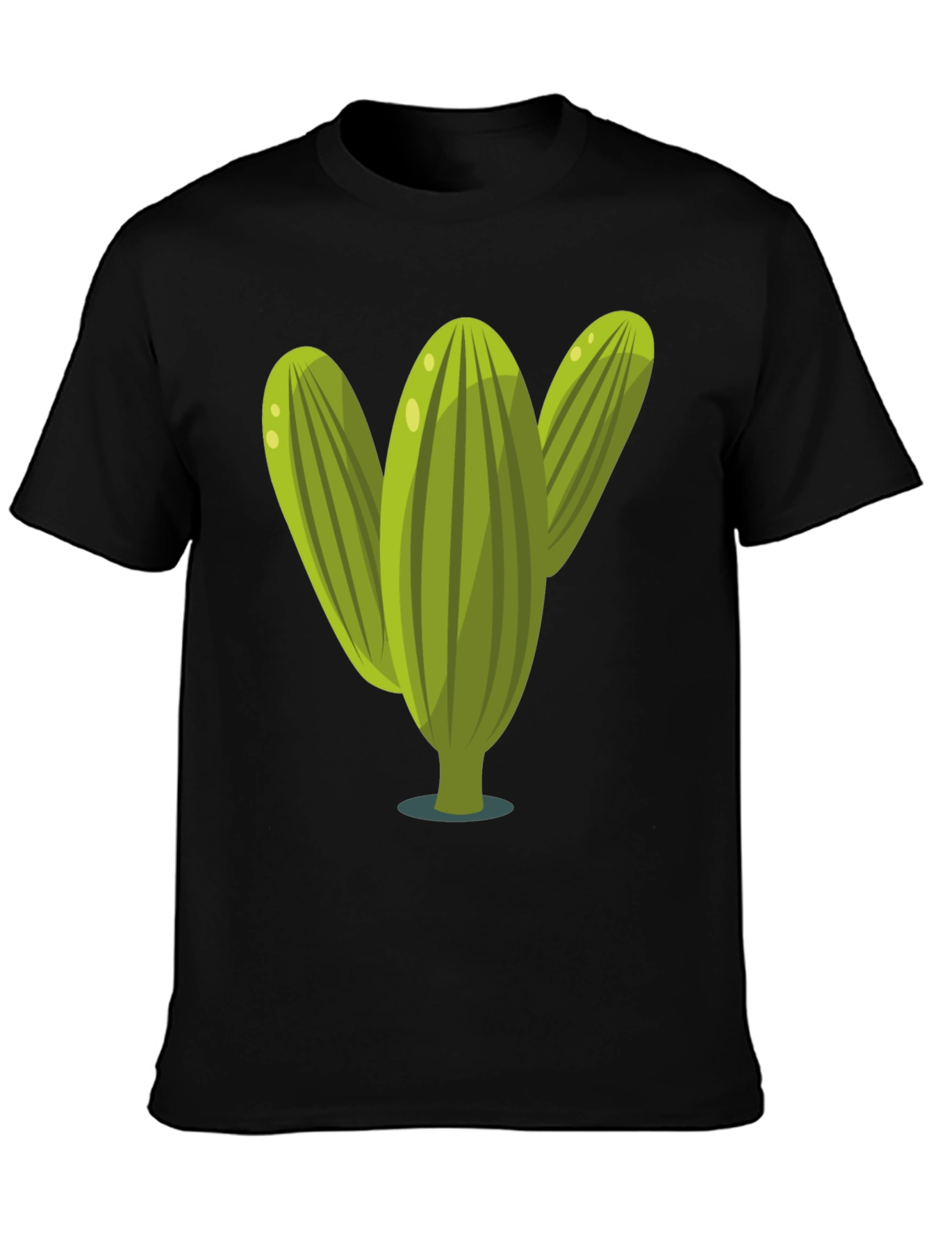 Cactus Graphic Tee - Black Cotton T-Shirt