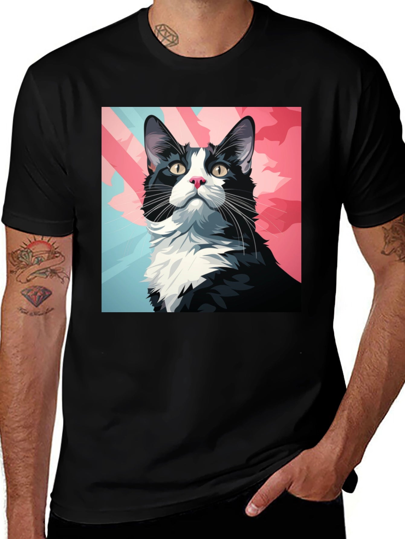 Cool Cat Graphic Tee - Black T-Shirt