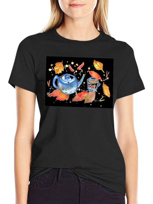 Autumn Tea Party T-Shirt - Cozy & Stylish Design