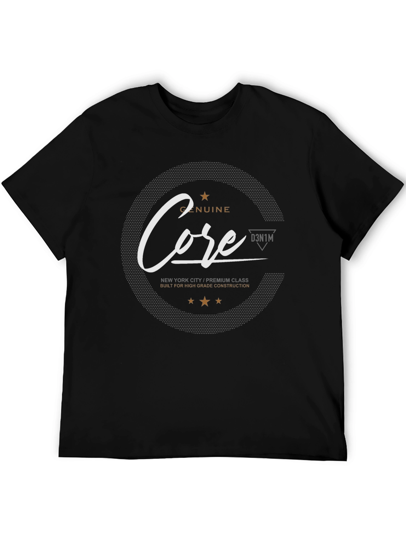 Genuine Core Mens Black Graphic T-Shirt