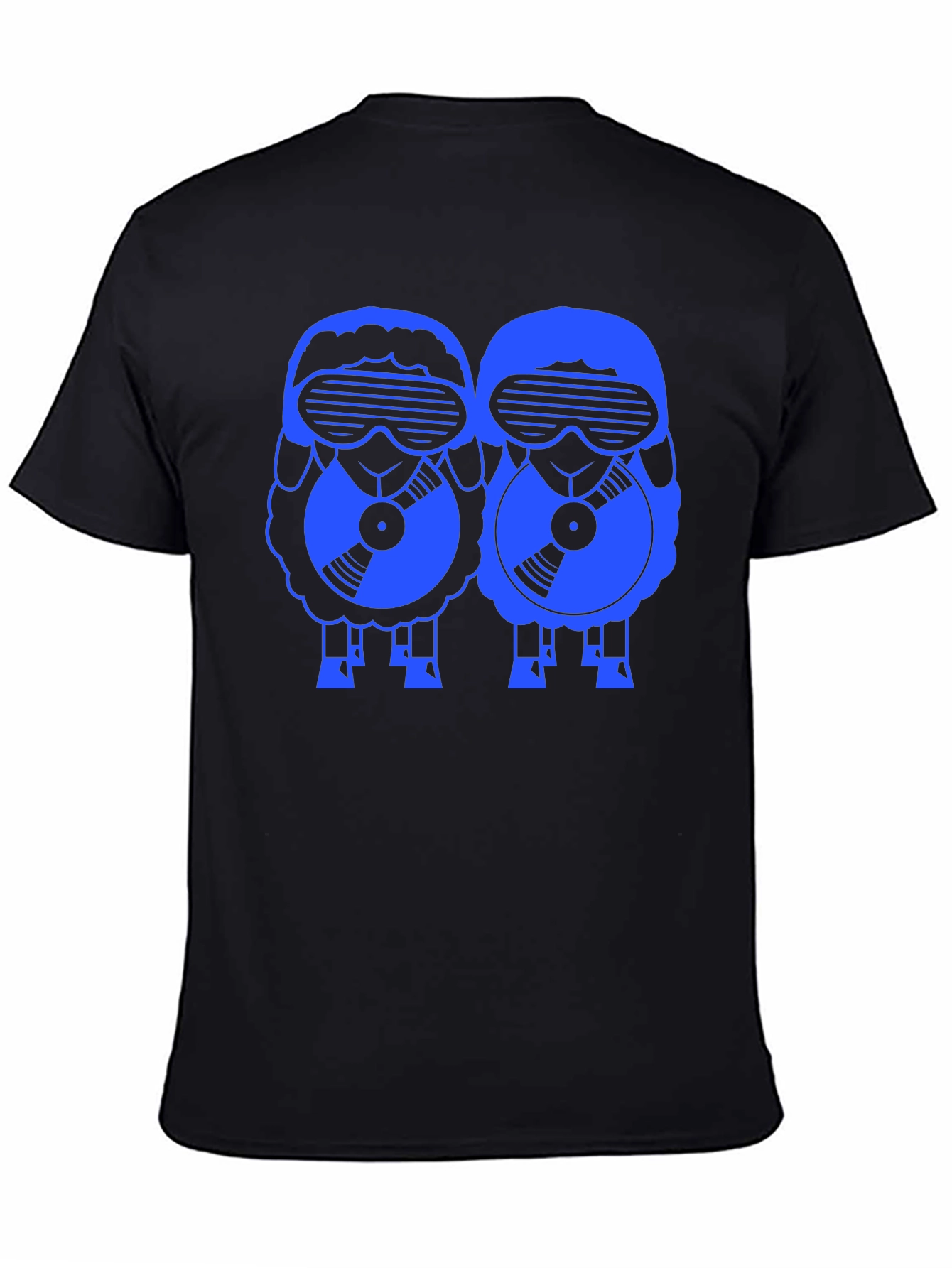 Retro DJ Sheep T-Shirt - Black