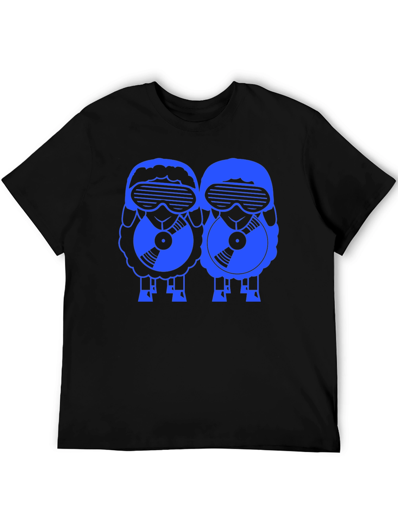 Retro DJ Sheep T-Shirt - Black