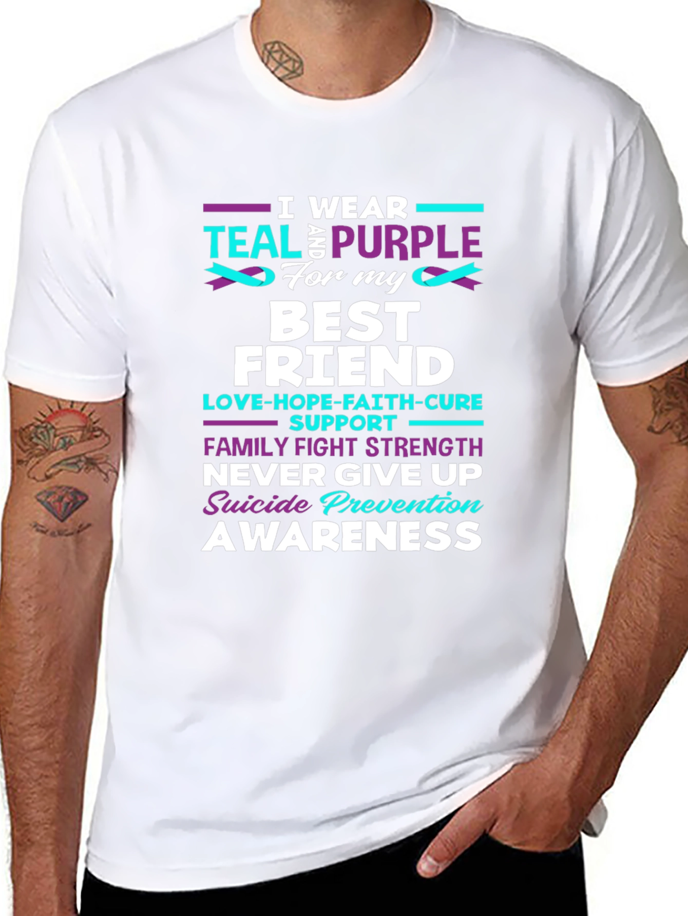 Teal & Purple Suicide Awareness Best Friend T-Shirt