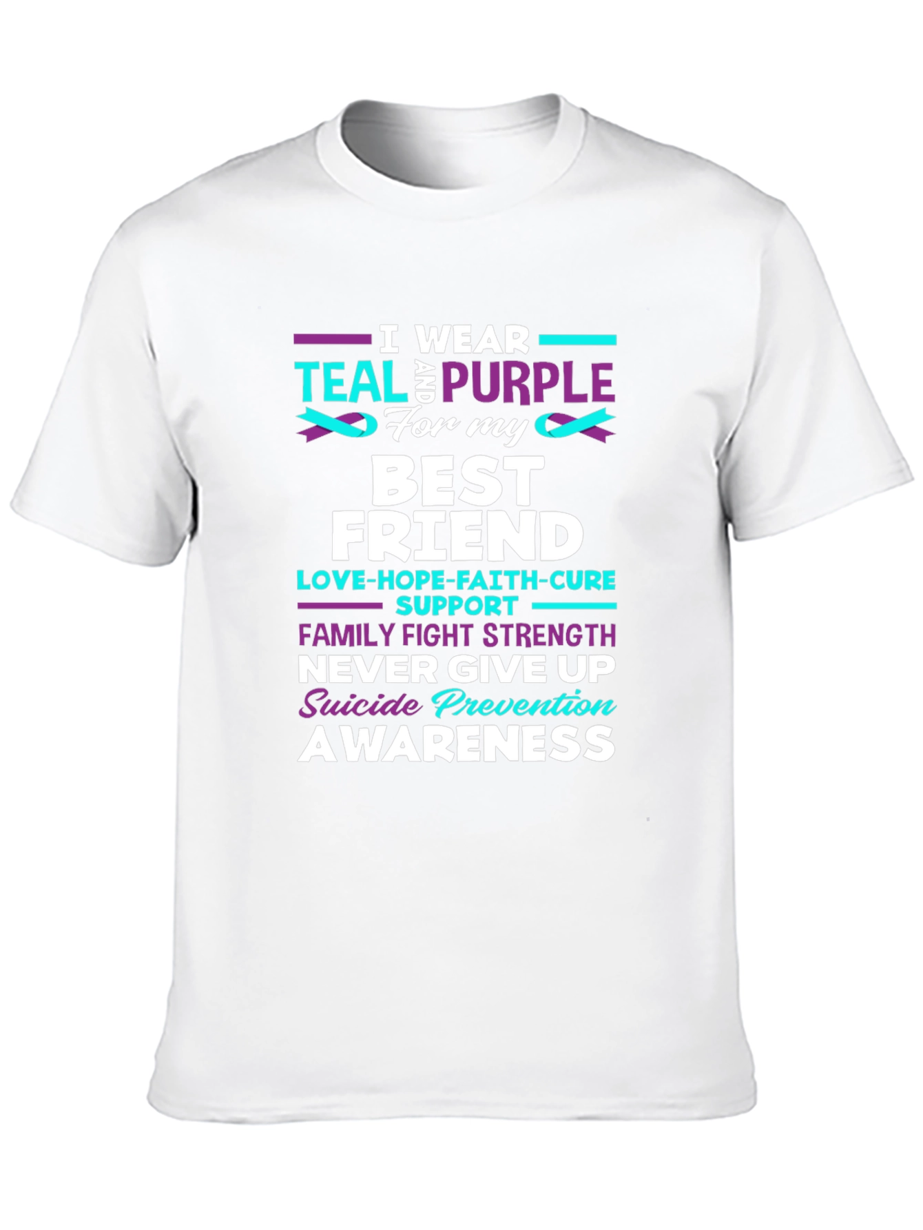 Teal & Purple Suicide Awareness Best Friend T-Shirt