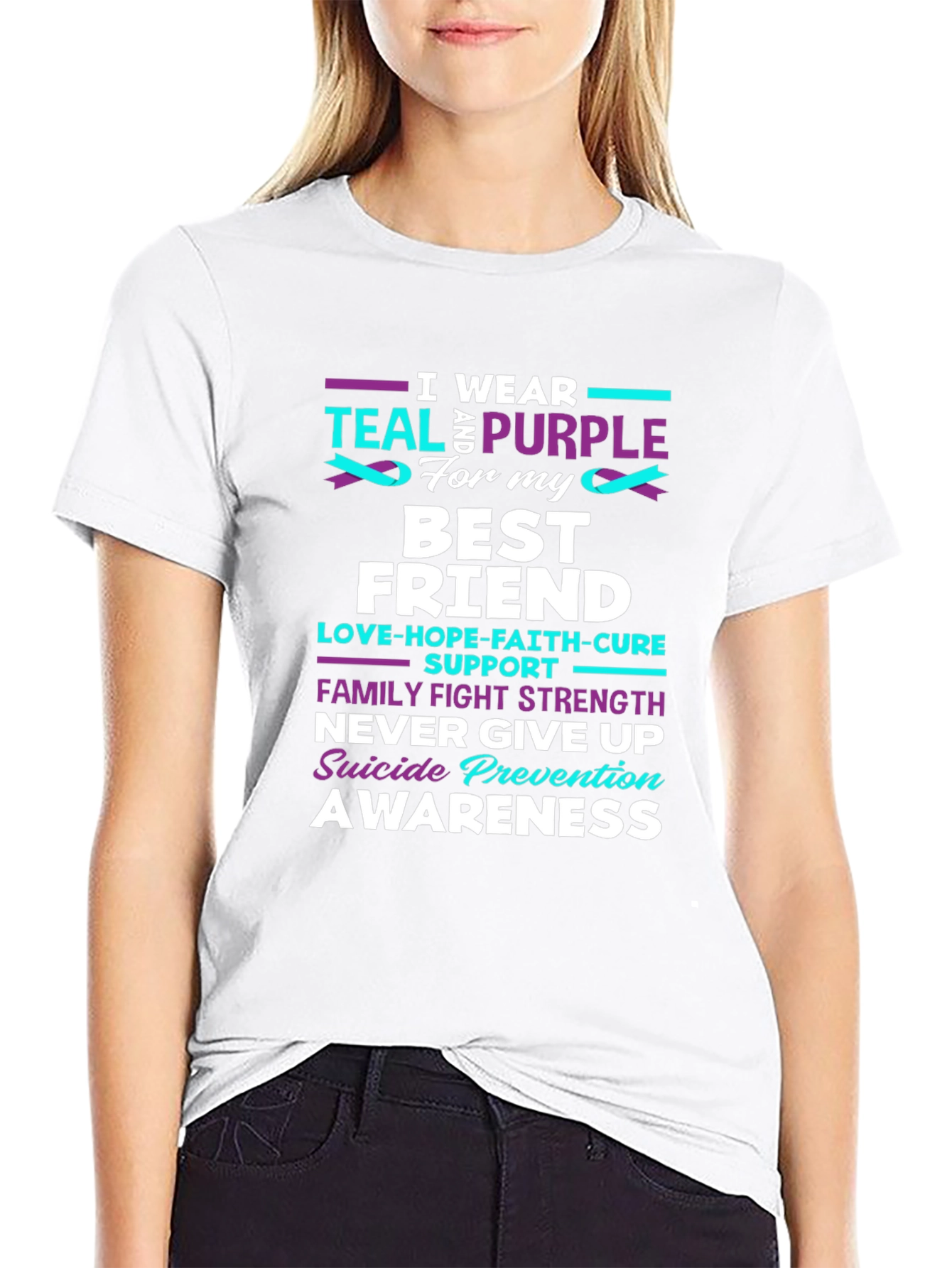 Teal & Purple Suicide Awareness Best Friend T-Shirt