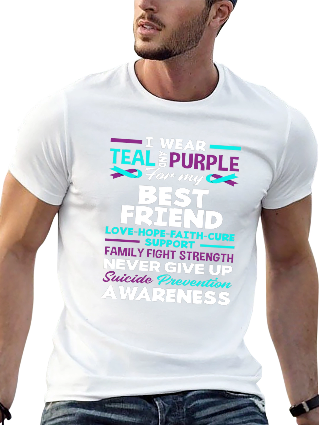 Teal & Purple Suicide Awareness Best Friend T-Shirt
