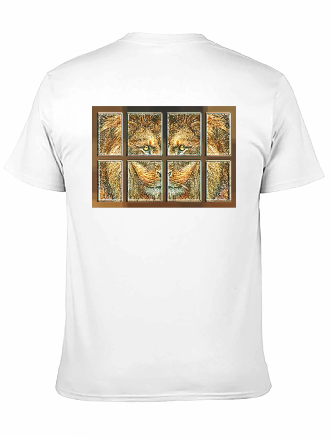 Lion Face Panel T-Shirt - Unique Graphic Tee