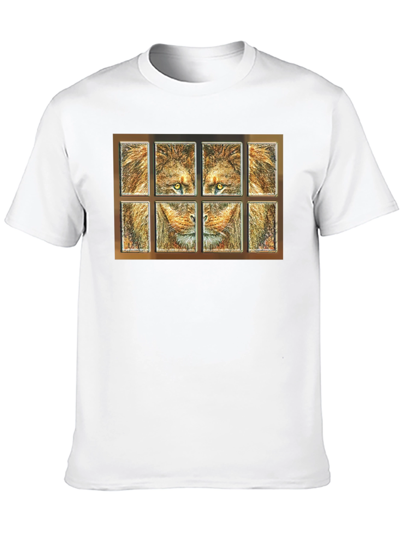 Lion Face Panel T-Shirt - Unique Graphic Tee