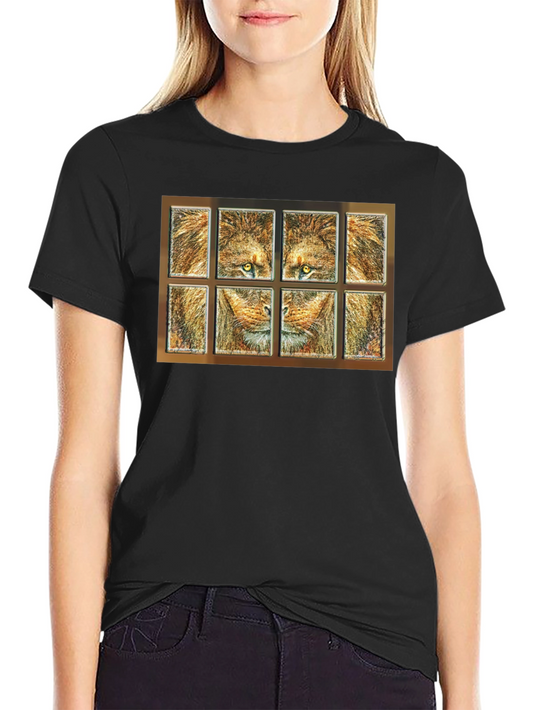 Lion Face Panel T-Shirt - Unique Graphic Tee
