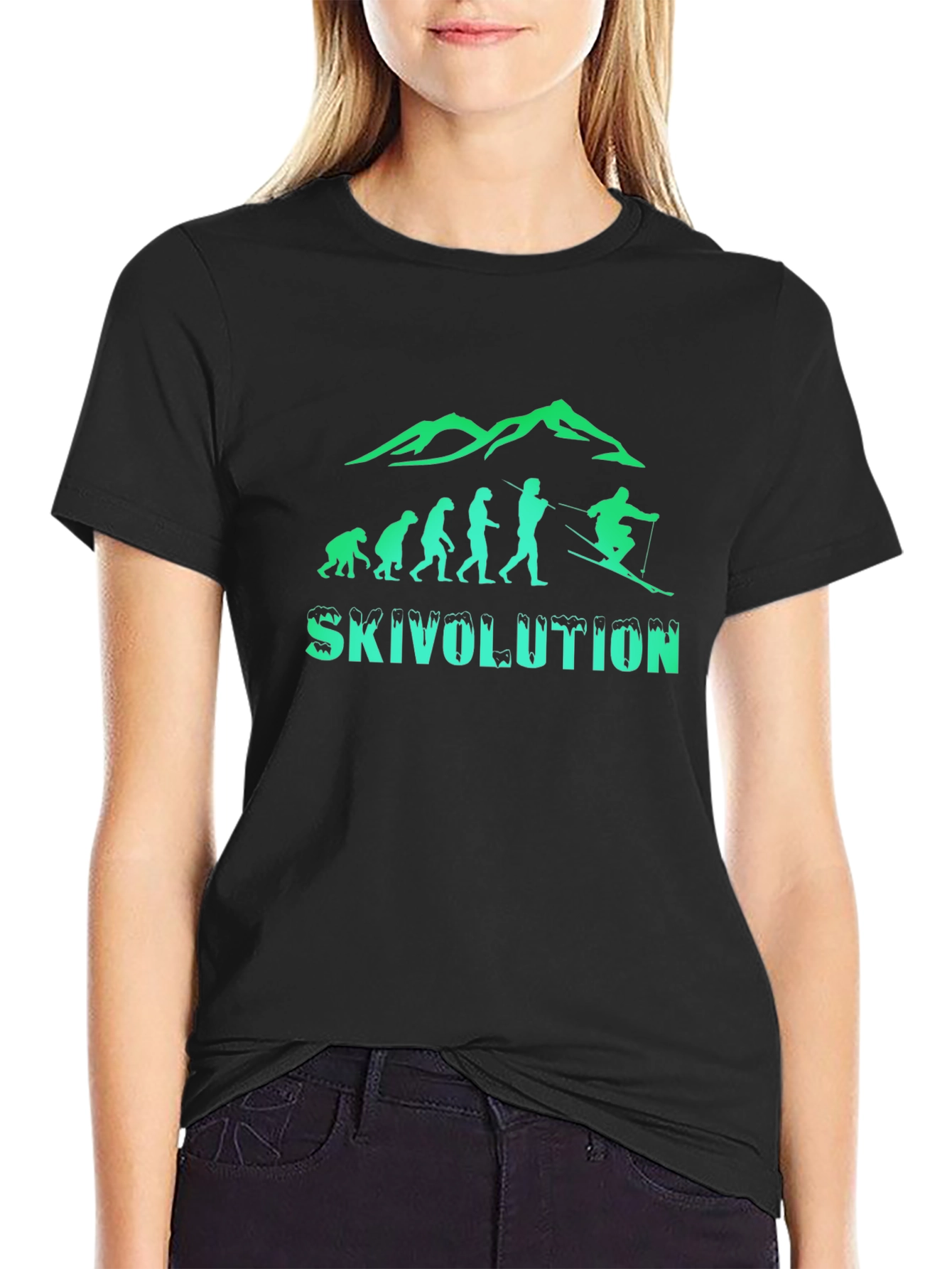 Ski Evolution Graphic Tee - Black