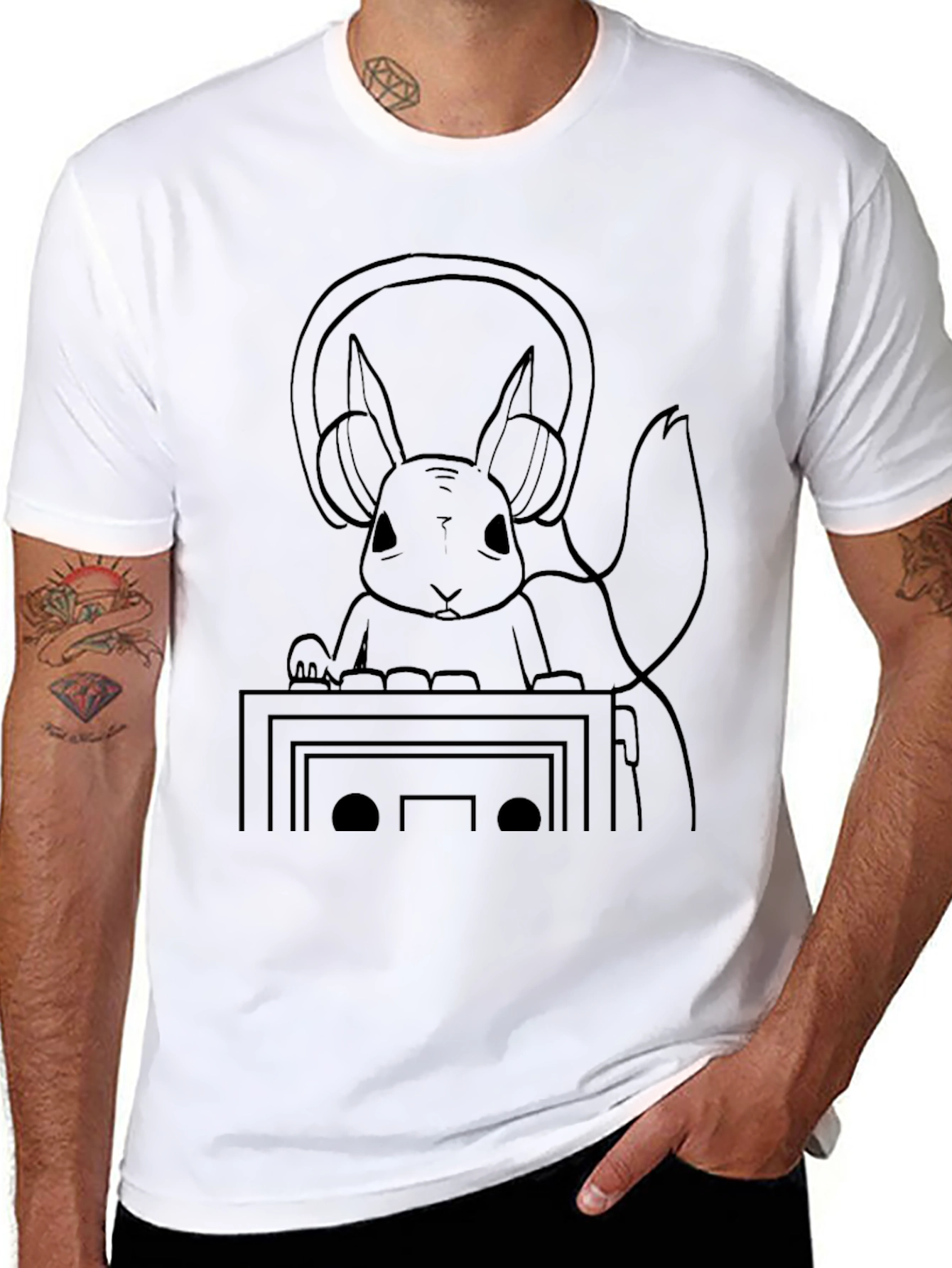 DJ Squirrel Black T-Shirt