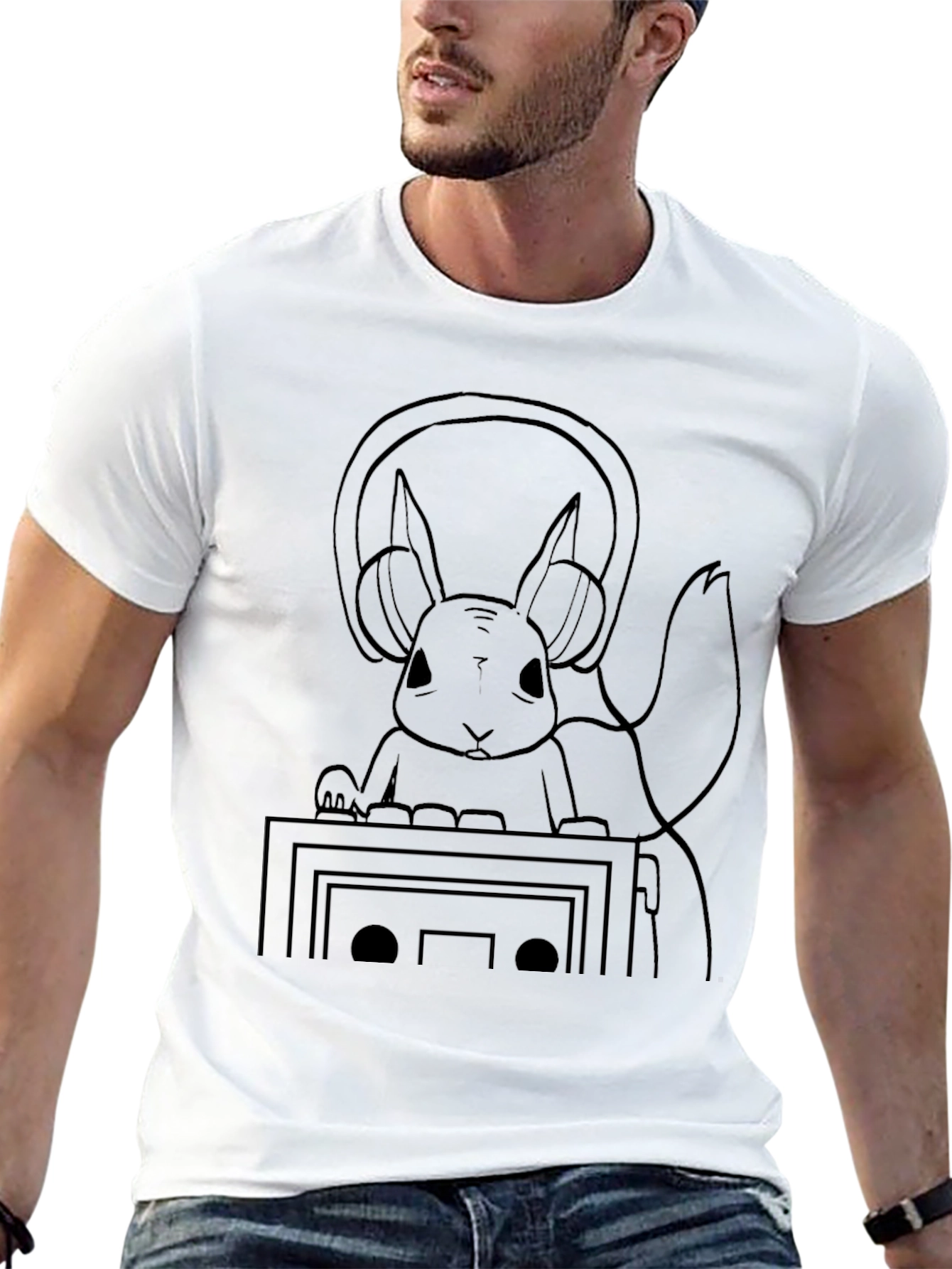 DJ Squirrel Black T-Shirt