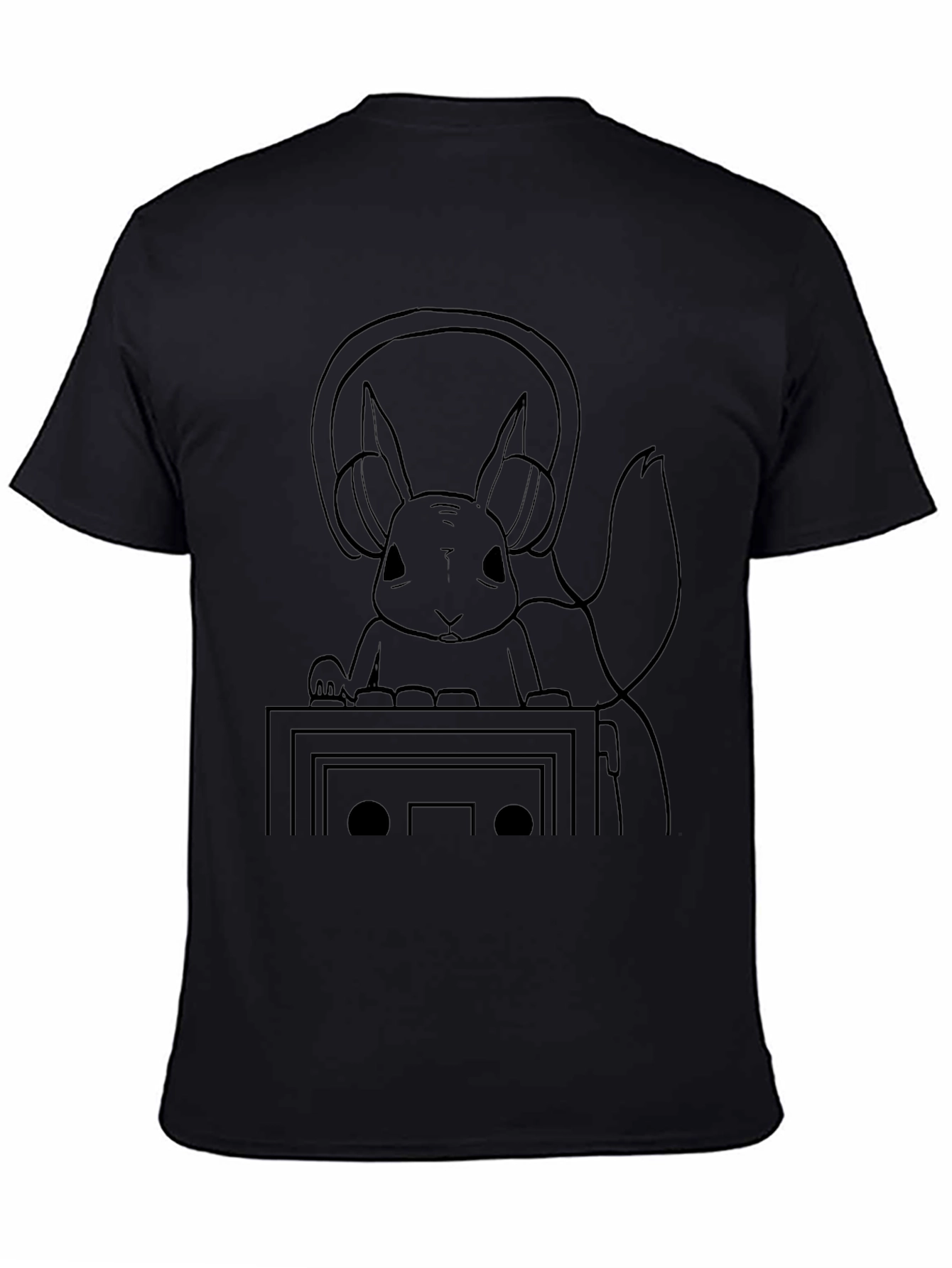 DJ Squirrel Black T-Shirt