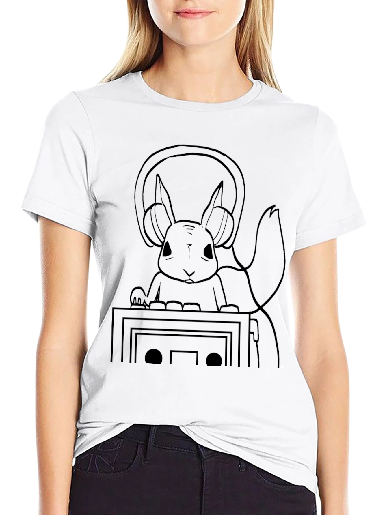 DJ Squirrel Black T-Shirt