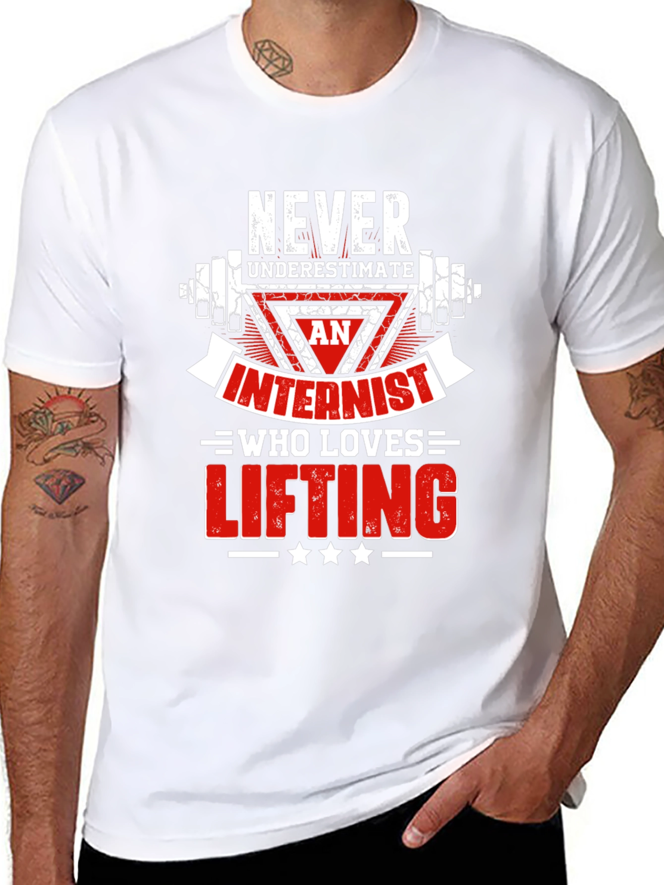 Never Underestimate Internist Who Loves Lifting T-Shirt