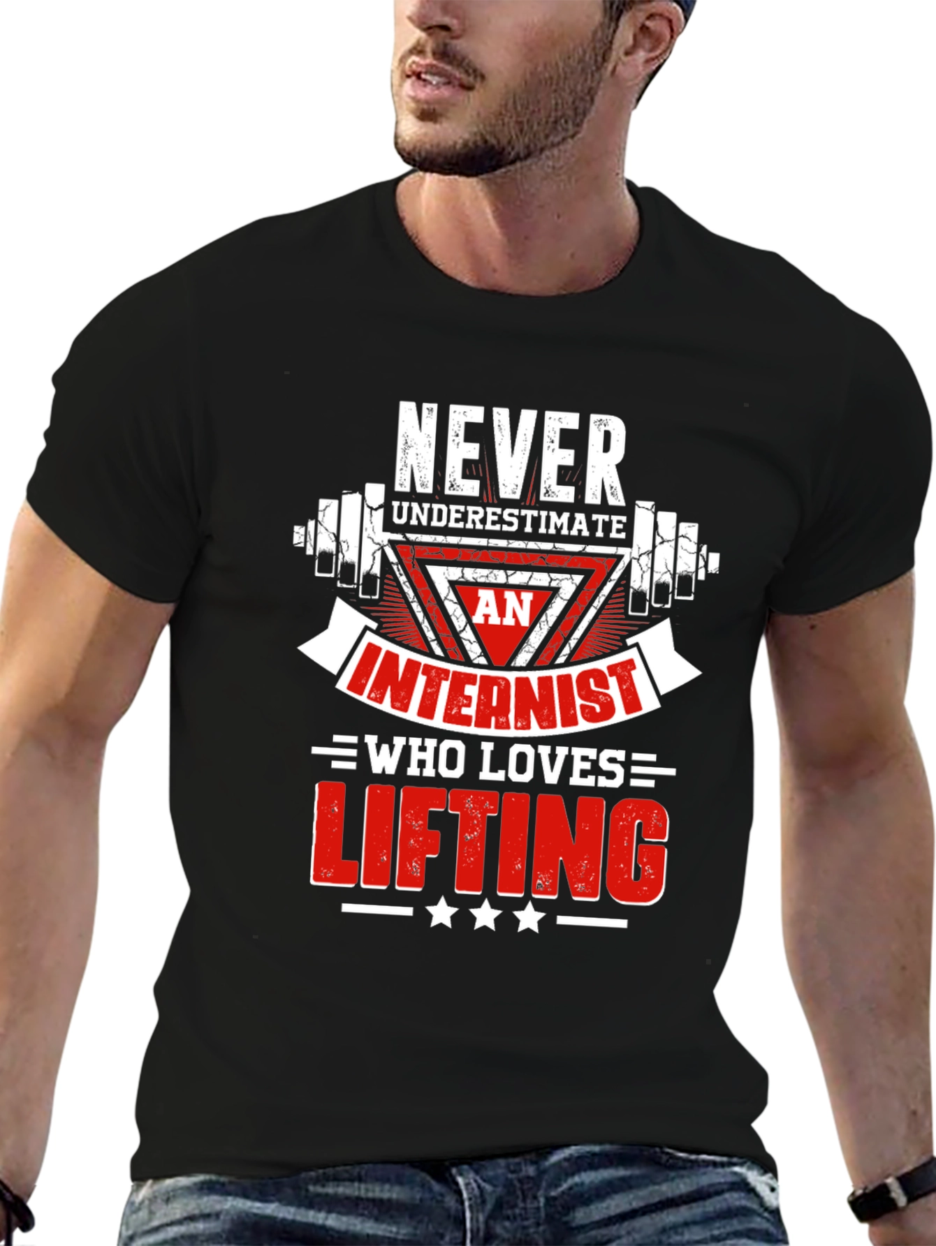 Never Underestimate Internist Who Loves Lifting T-Shirt