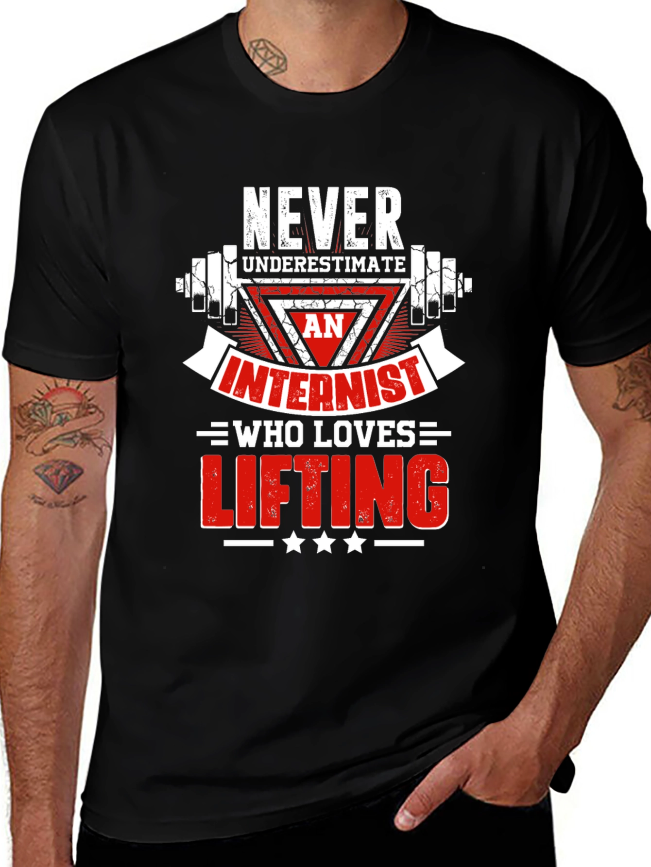 Never Underestimate Internist Who Loves Lifting T-Shirt