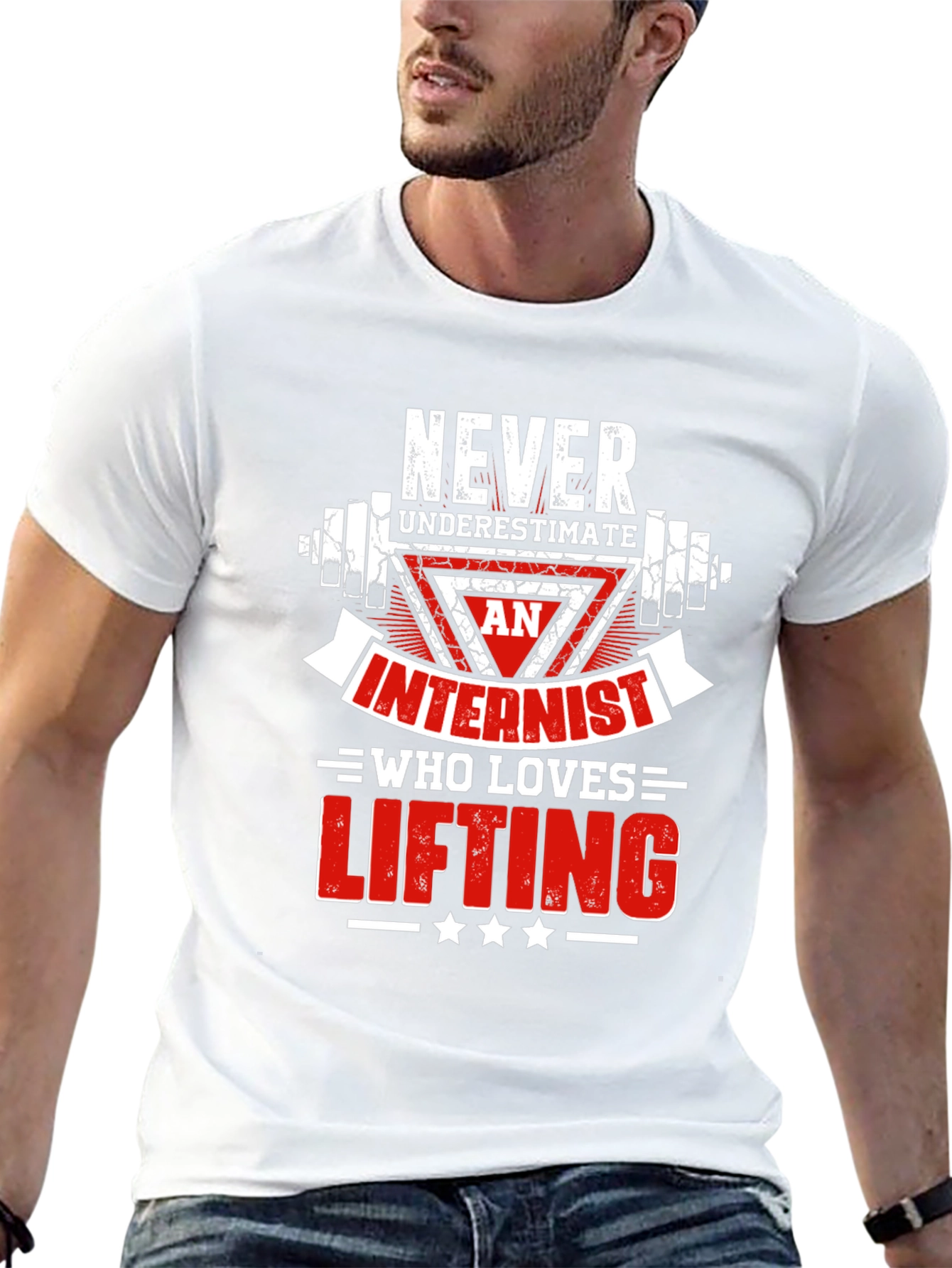 Never Underestimate Internist Who Loves Lifting T-Shirt