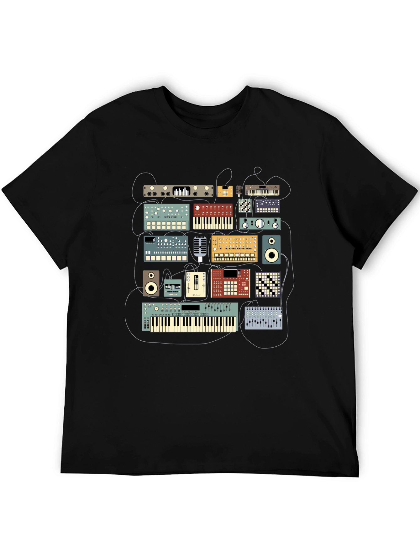 Synthesizer Graphic Black T-Shirt