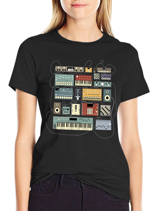 Synthesizer Graphic Black T-Shirt