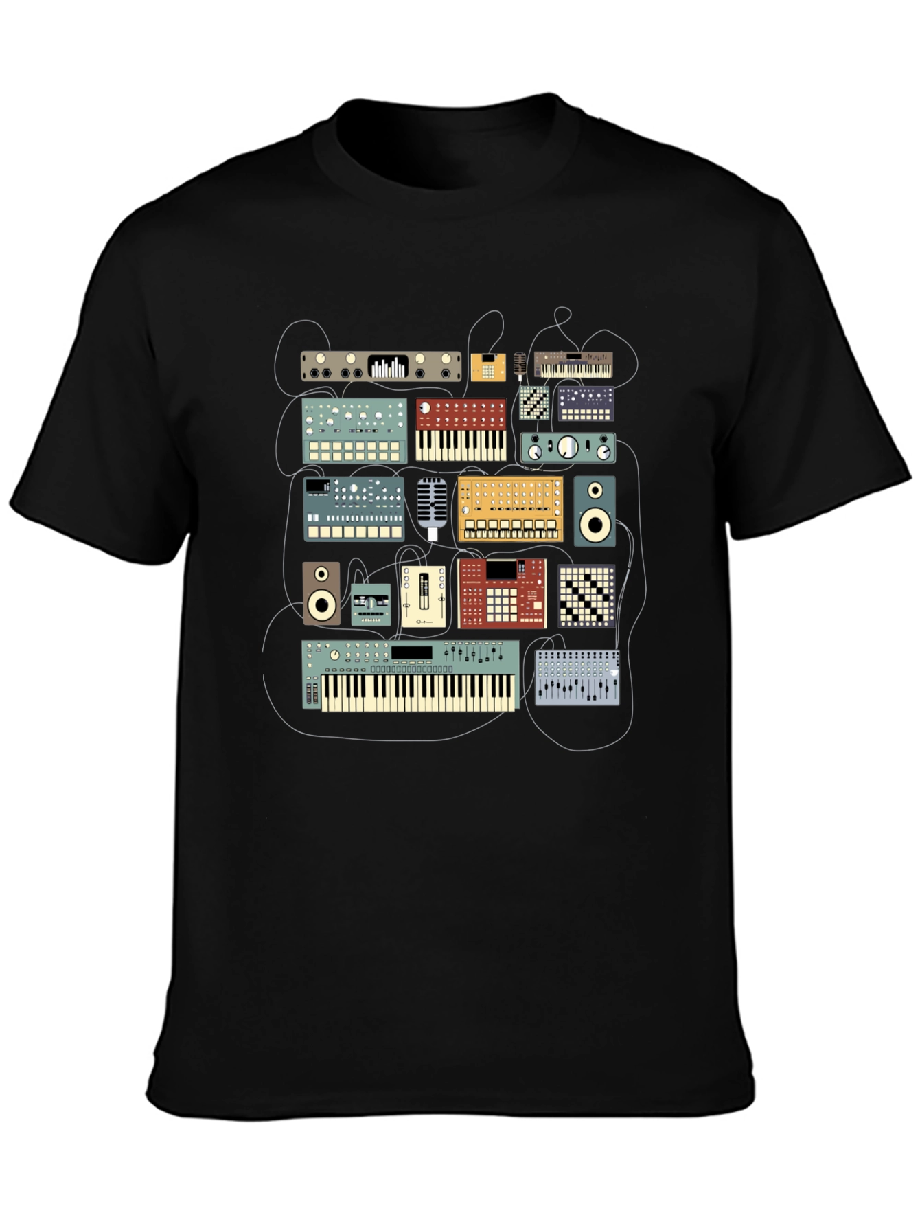 Synthesizer Graphic Black T-Shirt