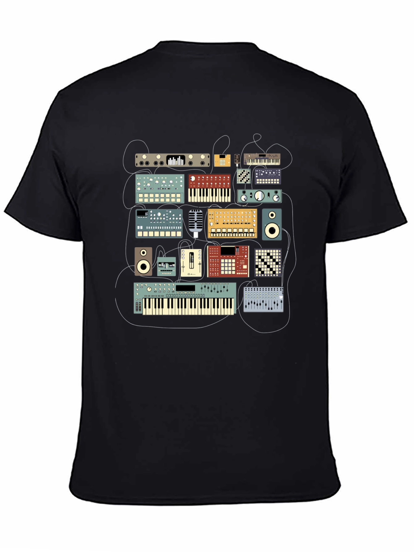 Synthesizer Graphic Black T-Shirt