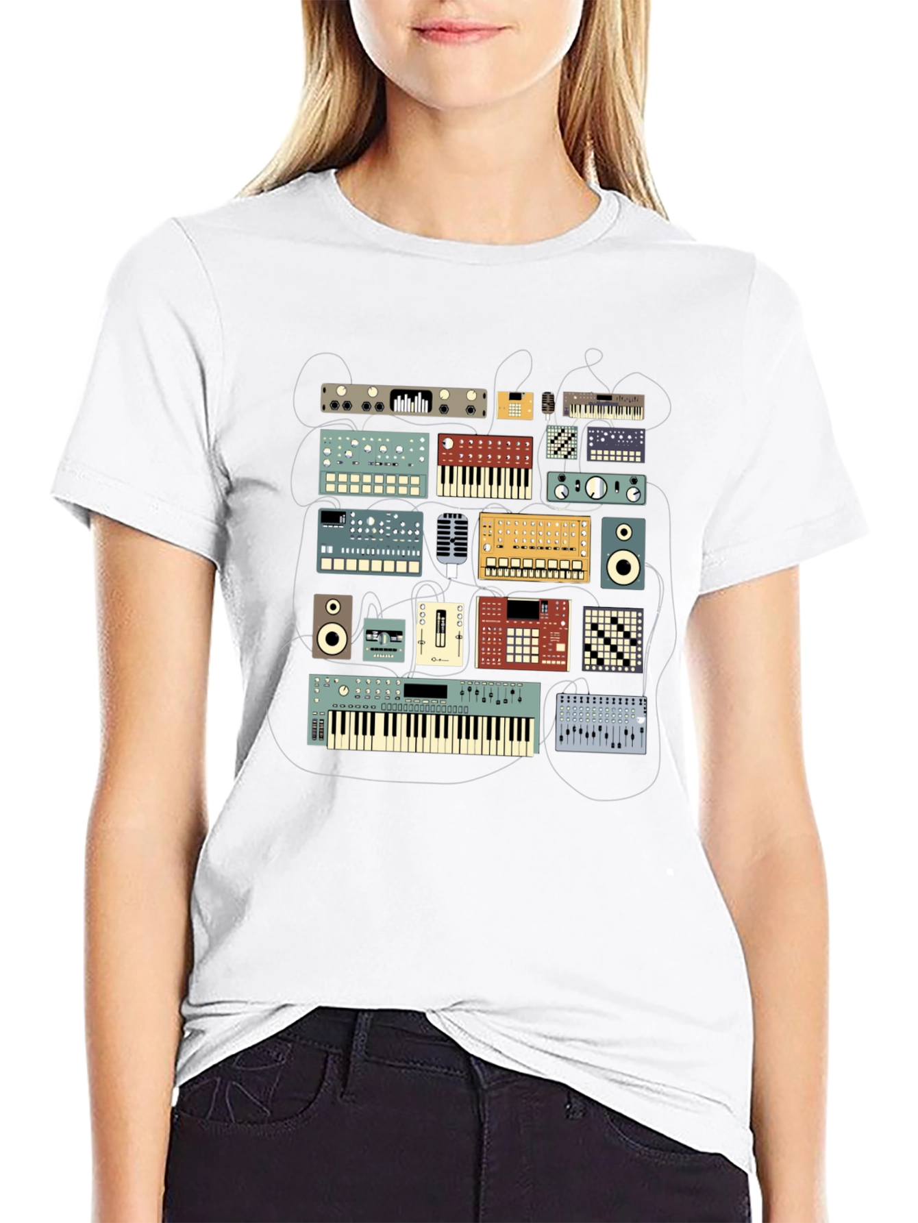 Synthesizer Graphic Black T-Shirt