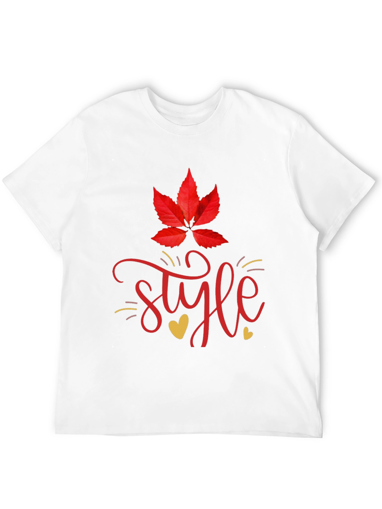 Stylish Black Tee with Leaf and Style Graphic