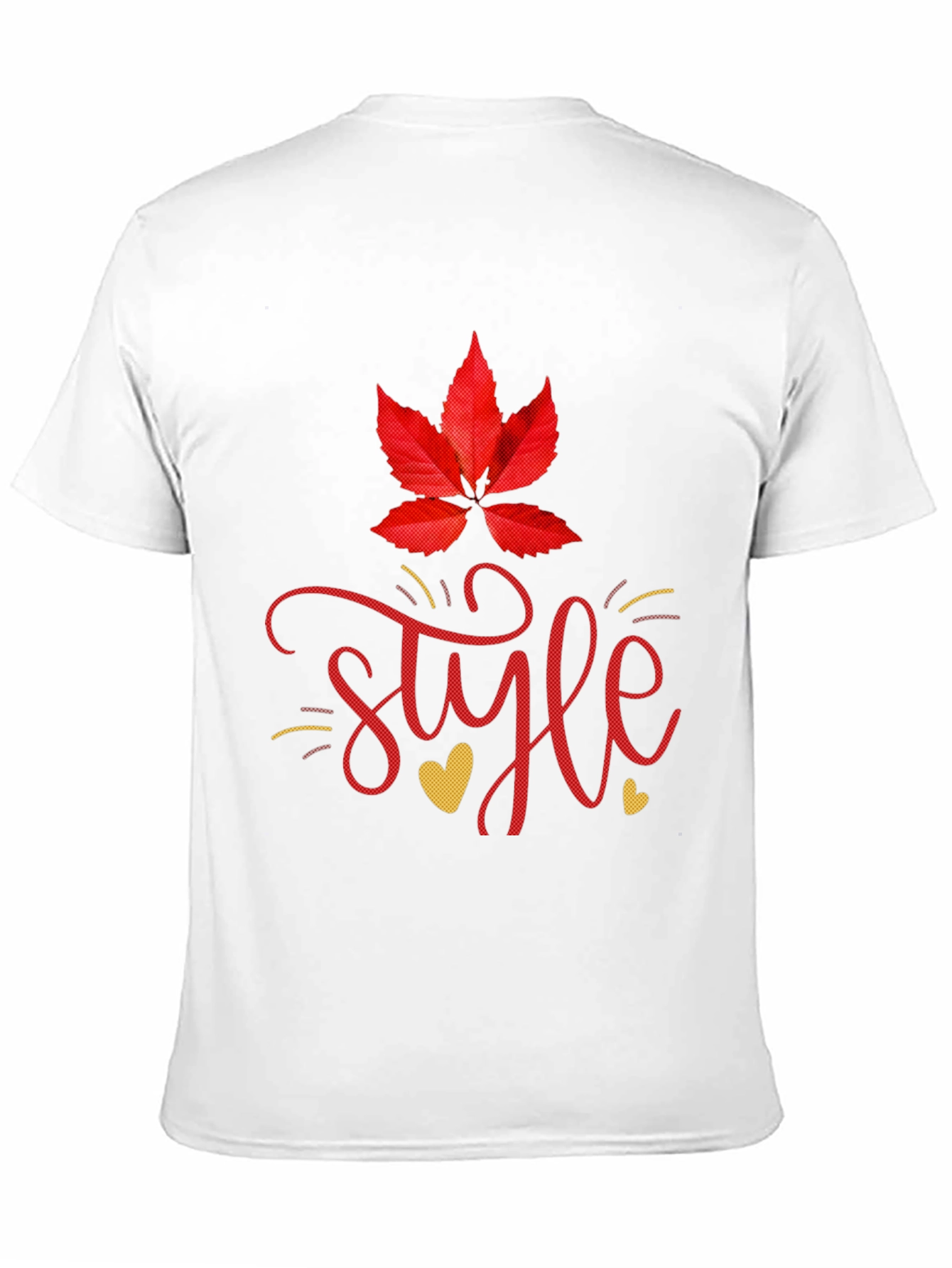 Stylish Black Tee with Leaf and Style Graphic