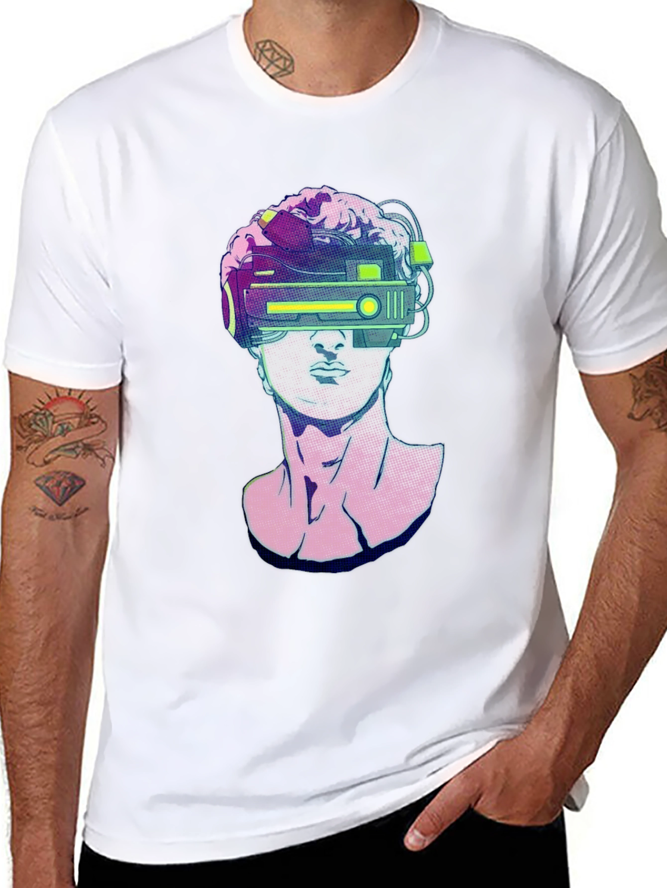 Modern David T-Shirt: Statue with VR Headset