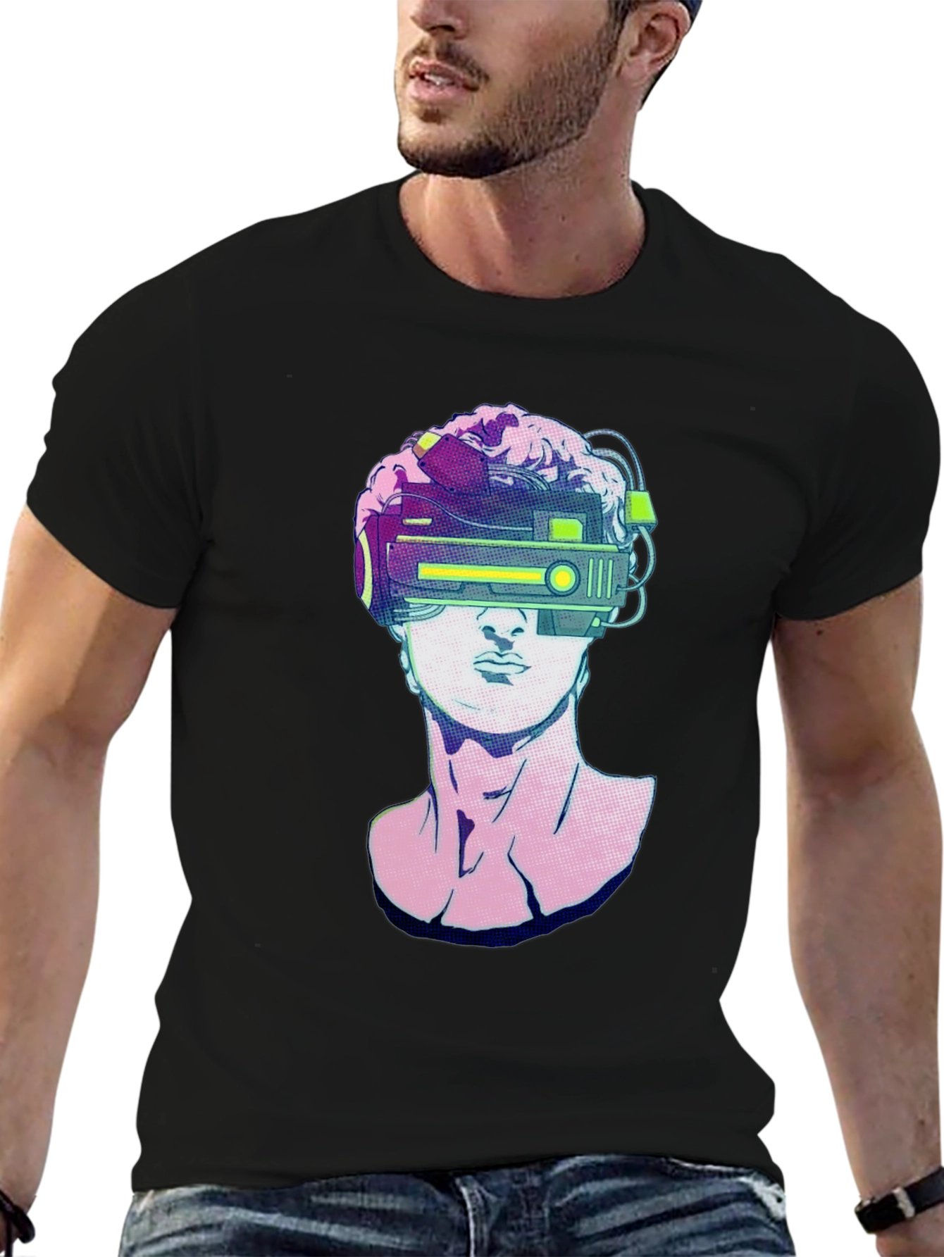 Modern David T-Shirt: Statue with VR Headset