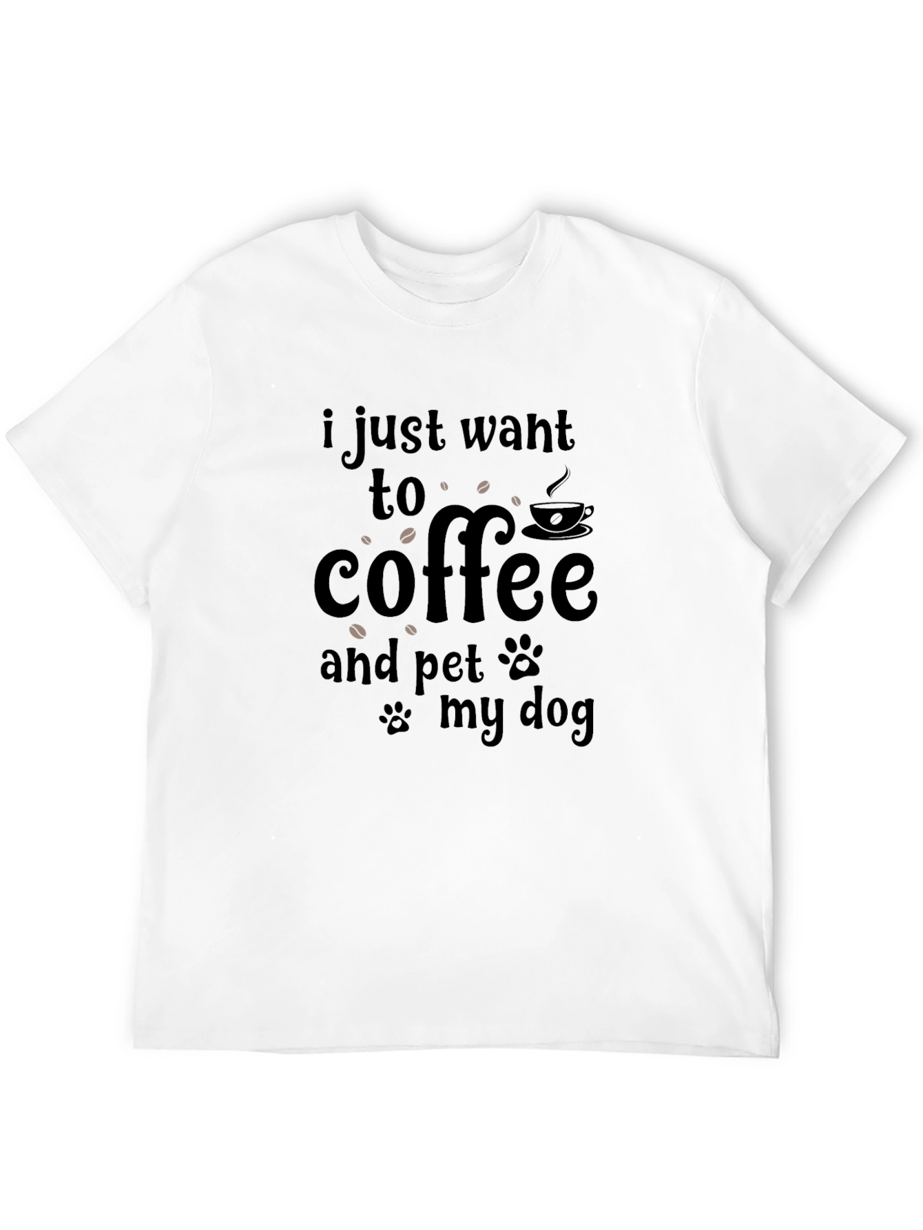 Coffee & Dog Lovers T-Shirt - Casual Black Tee