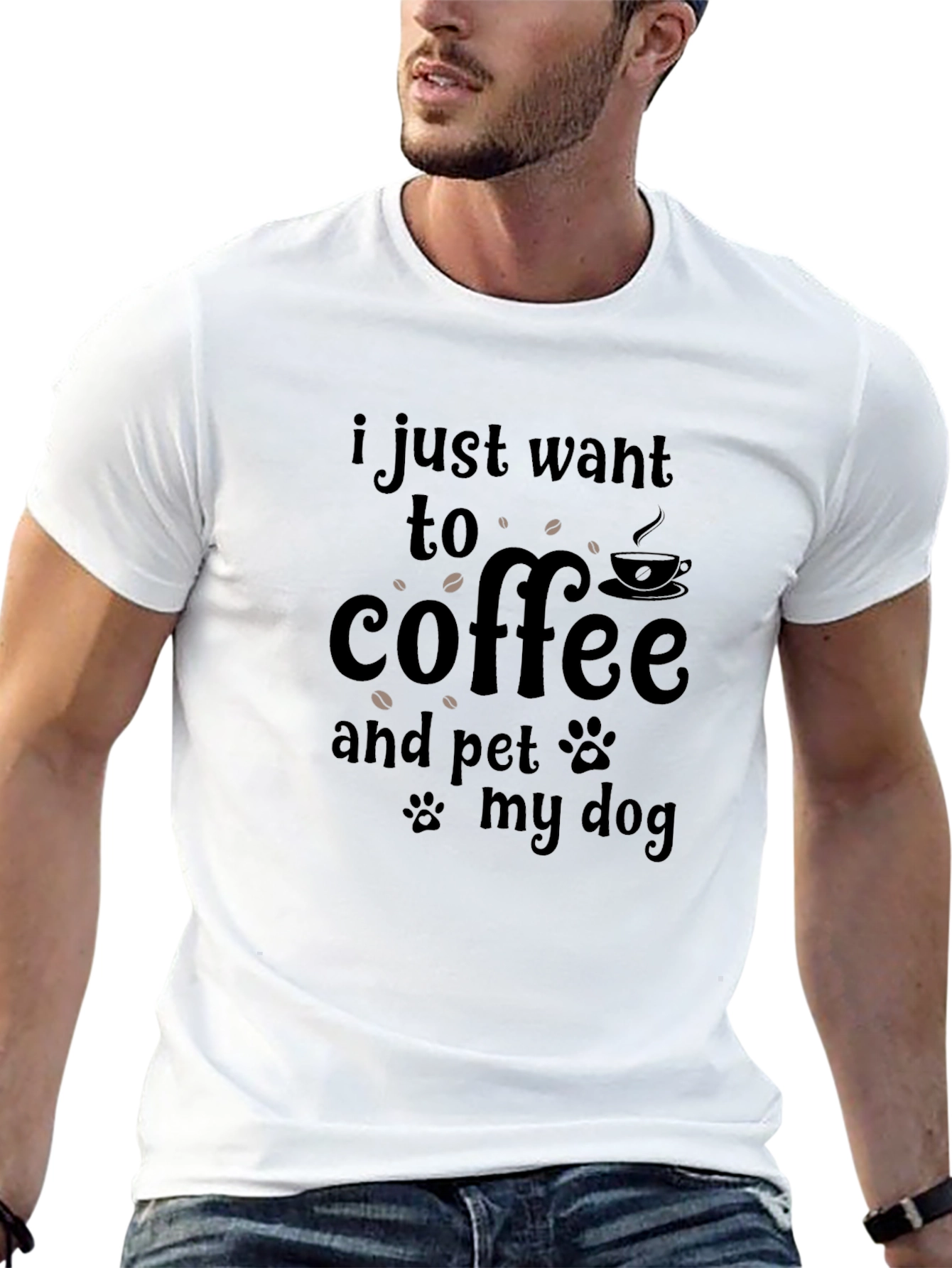 Coffee & Dog Lovers T-Shirt - Casual Black Tee