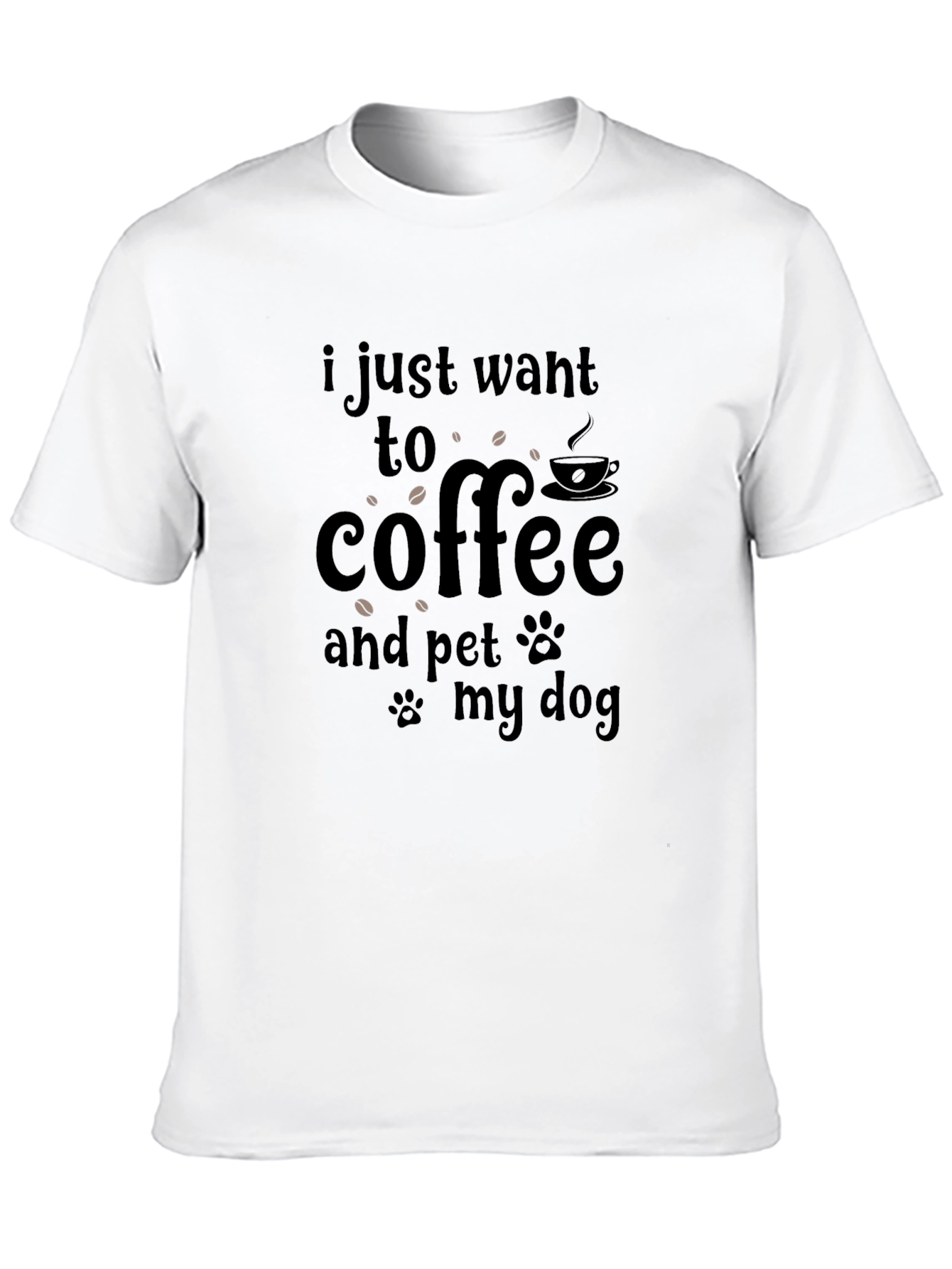 Coffee & Dog Lovers T-Shirt - Casual Black Tee