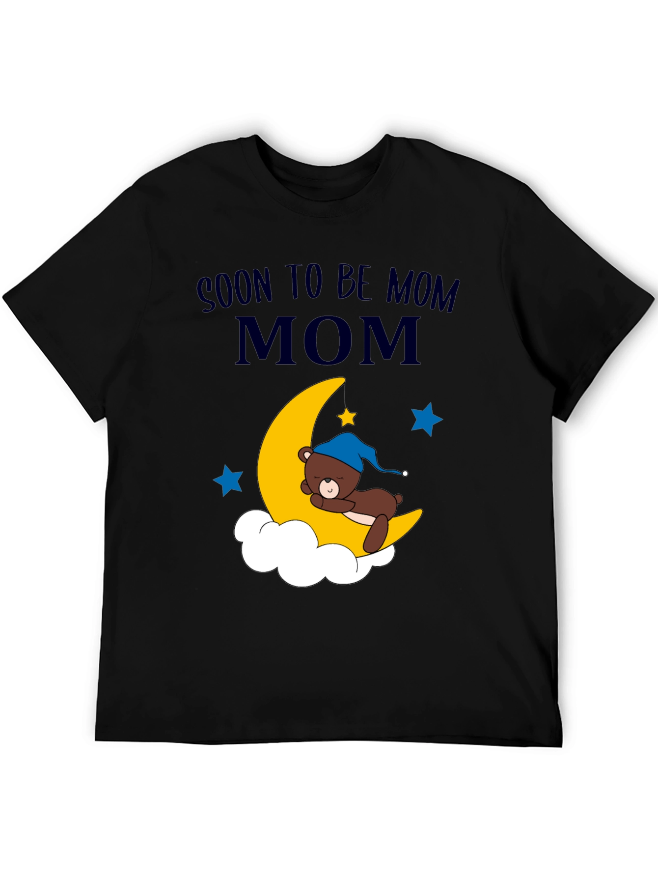 Soon to be Mom Bear on Moon Graphic T-Shirt