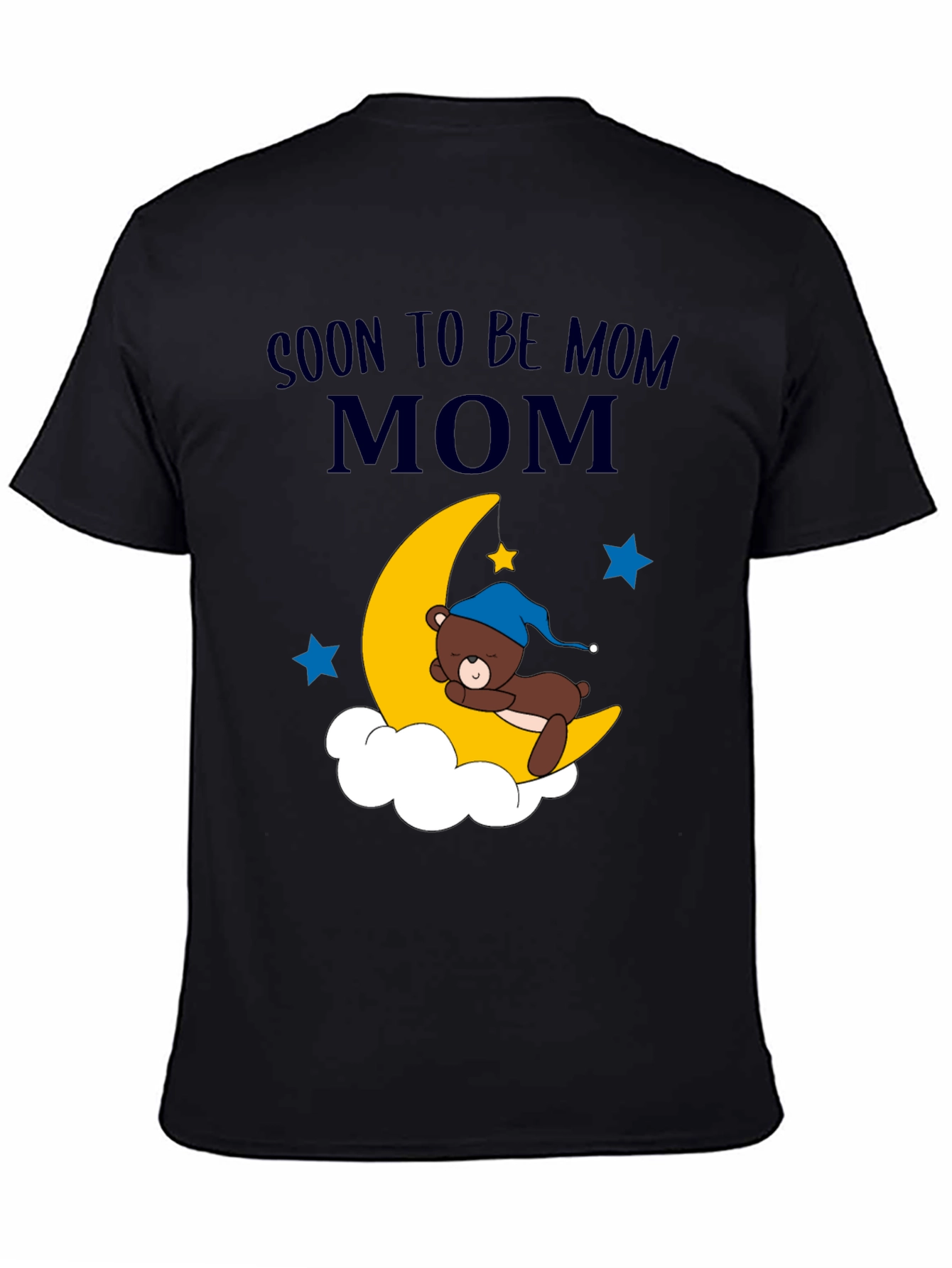 Soon to be Mom Bear on Moon Graphic T-Shirt