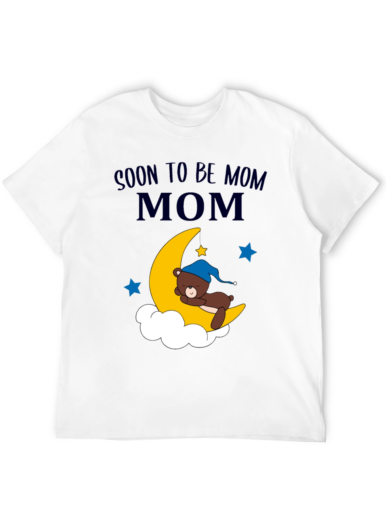 Soon to be Mom Bear on Moon Graphic T-Shirt