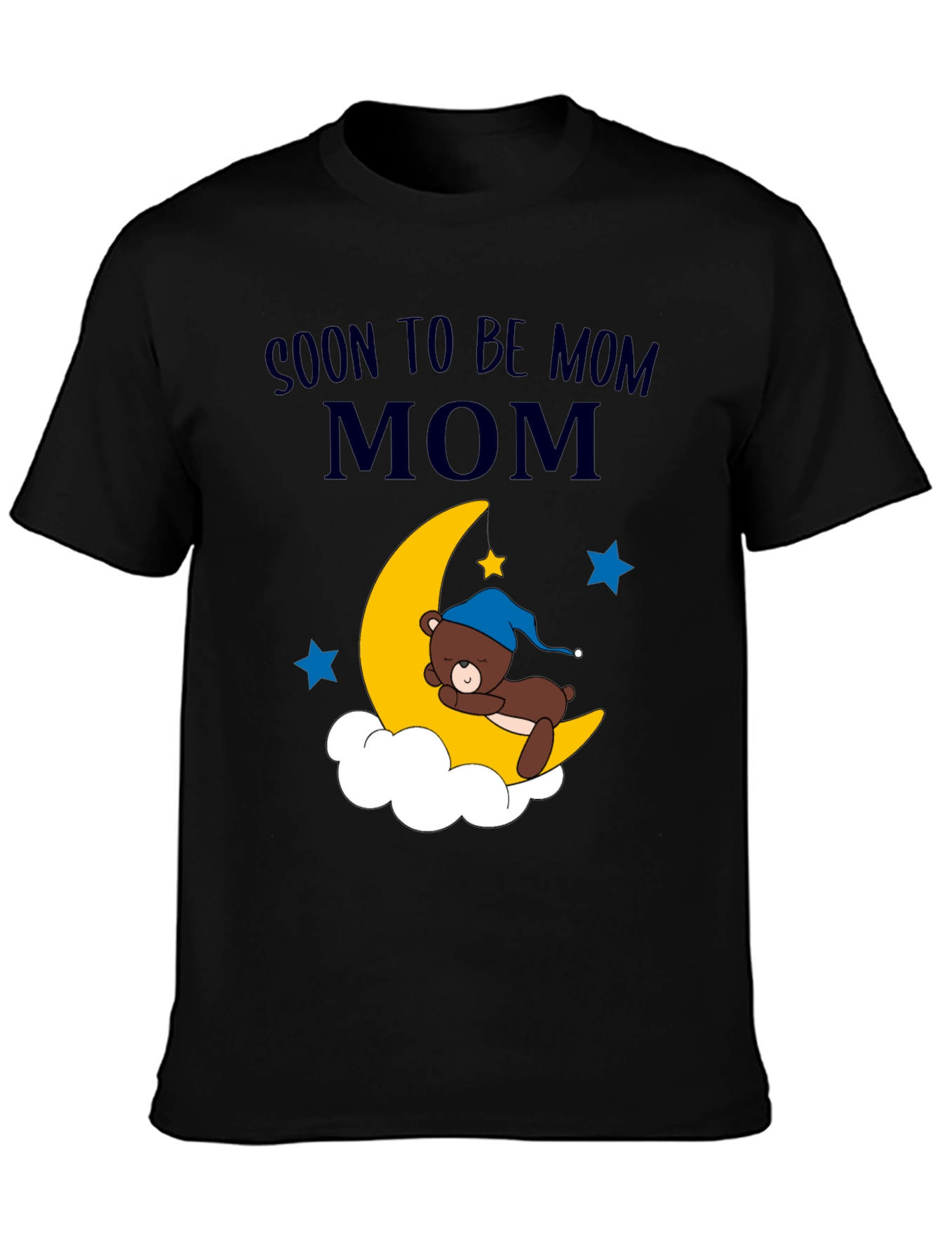 Soon to be Mom Bear on Moon Graphic T-Shirt