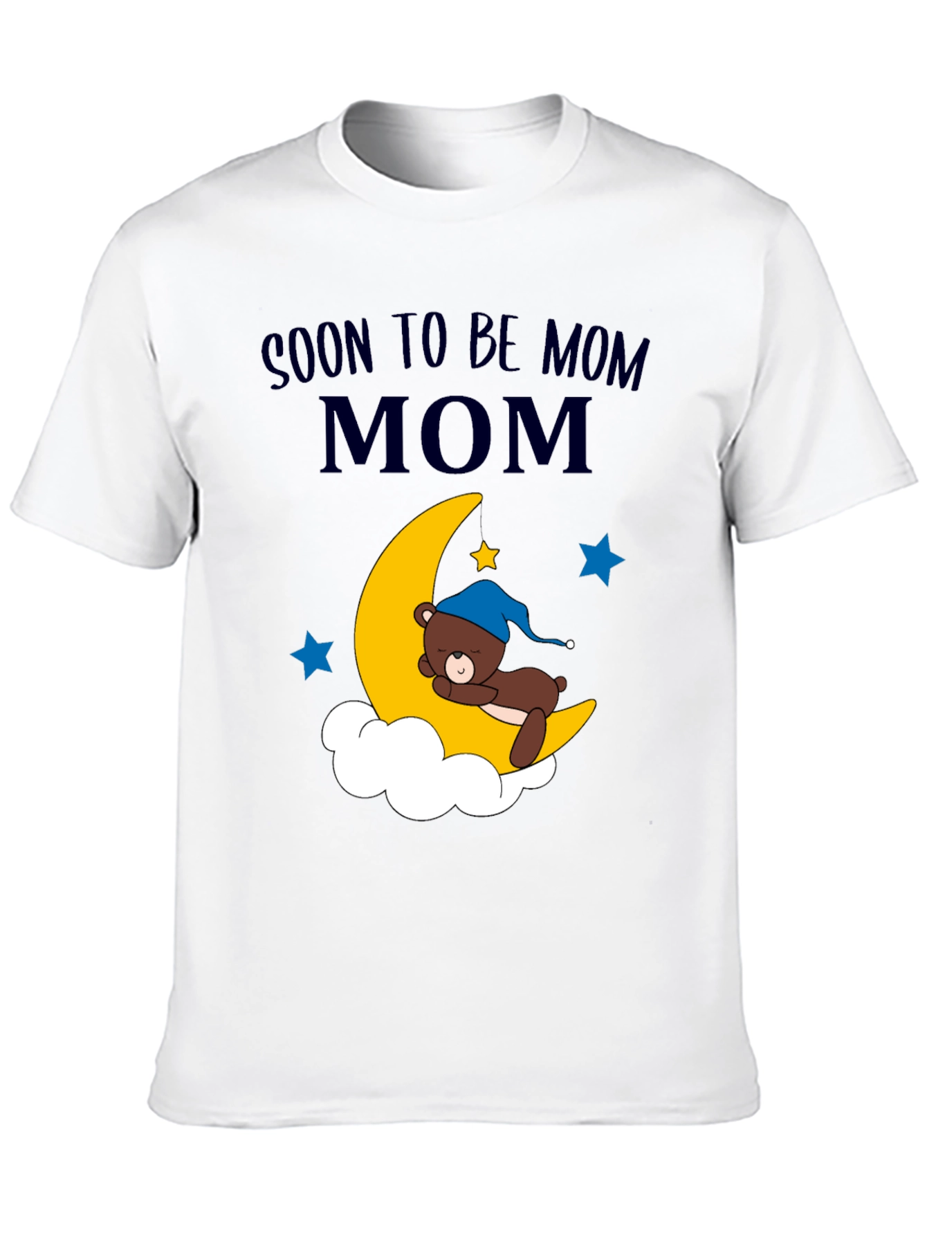 Soon to be Mom Bear on Moon Graphic T-Shirt