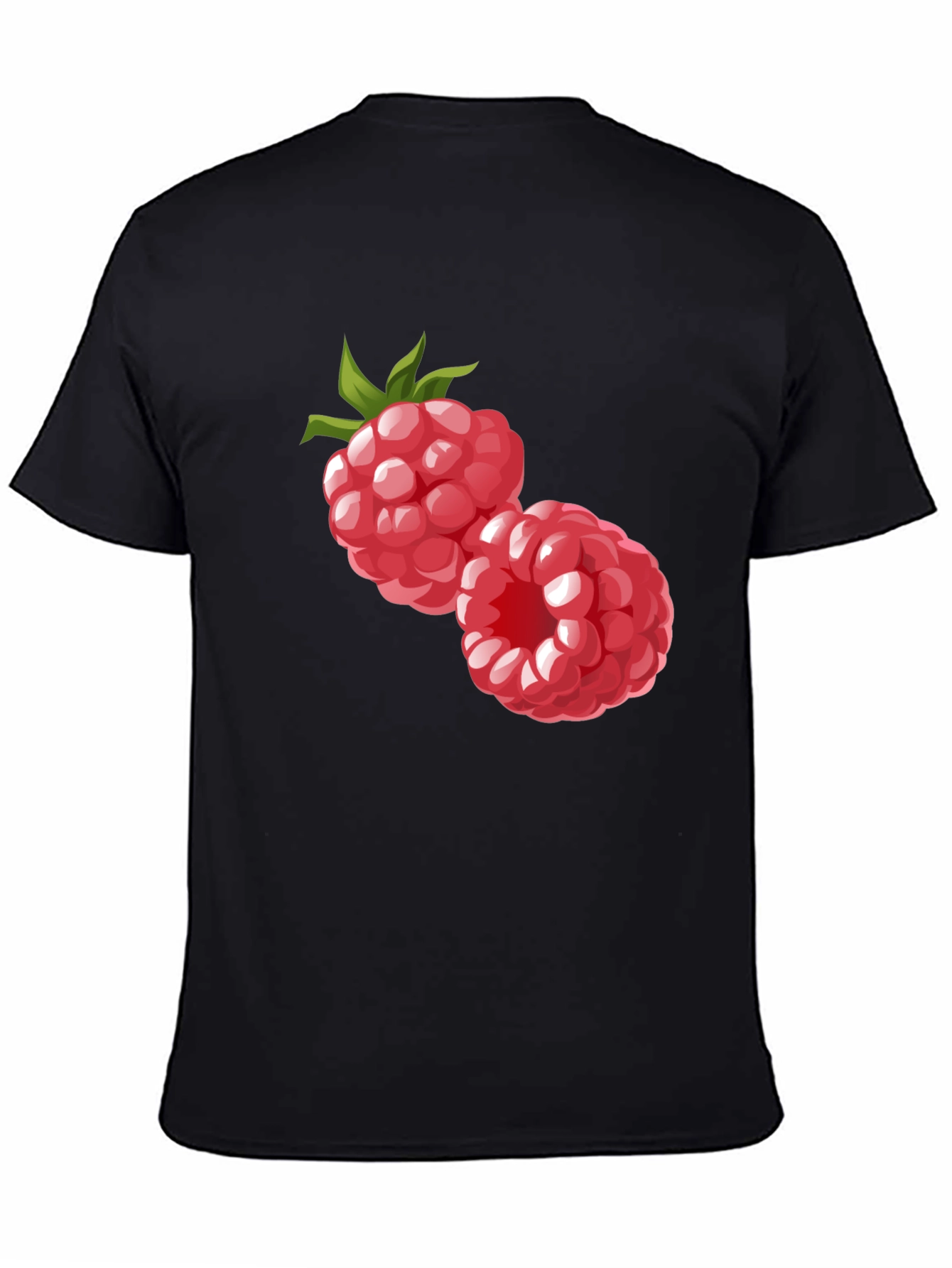 Raspberry Graphic Black T-Shirt