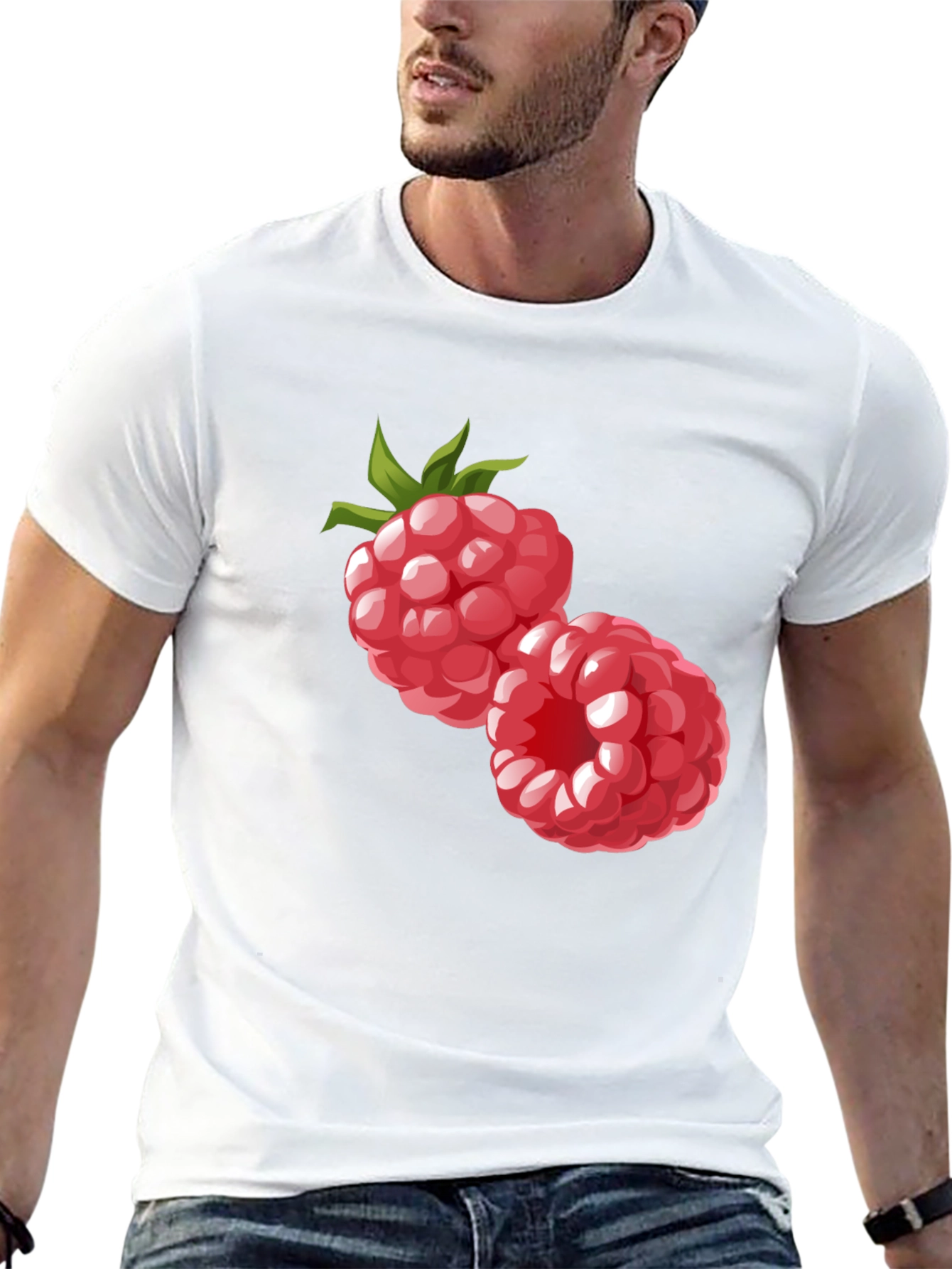 Raspberry Graphic Black T-Shirt